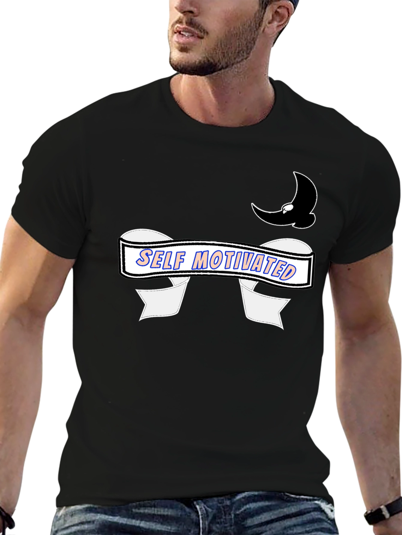 Black Self Motivated Black Graphic Tee view 6