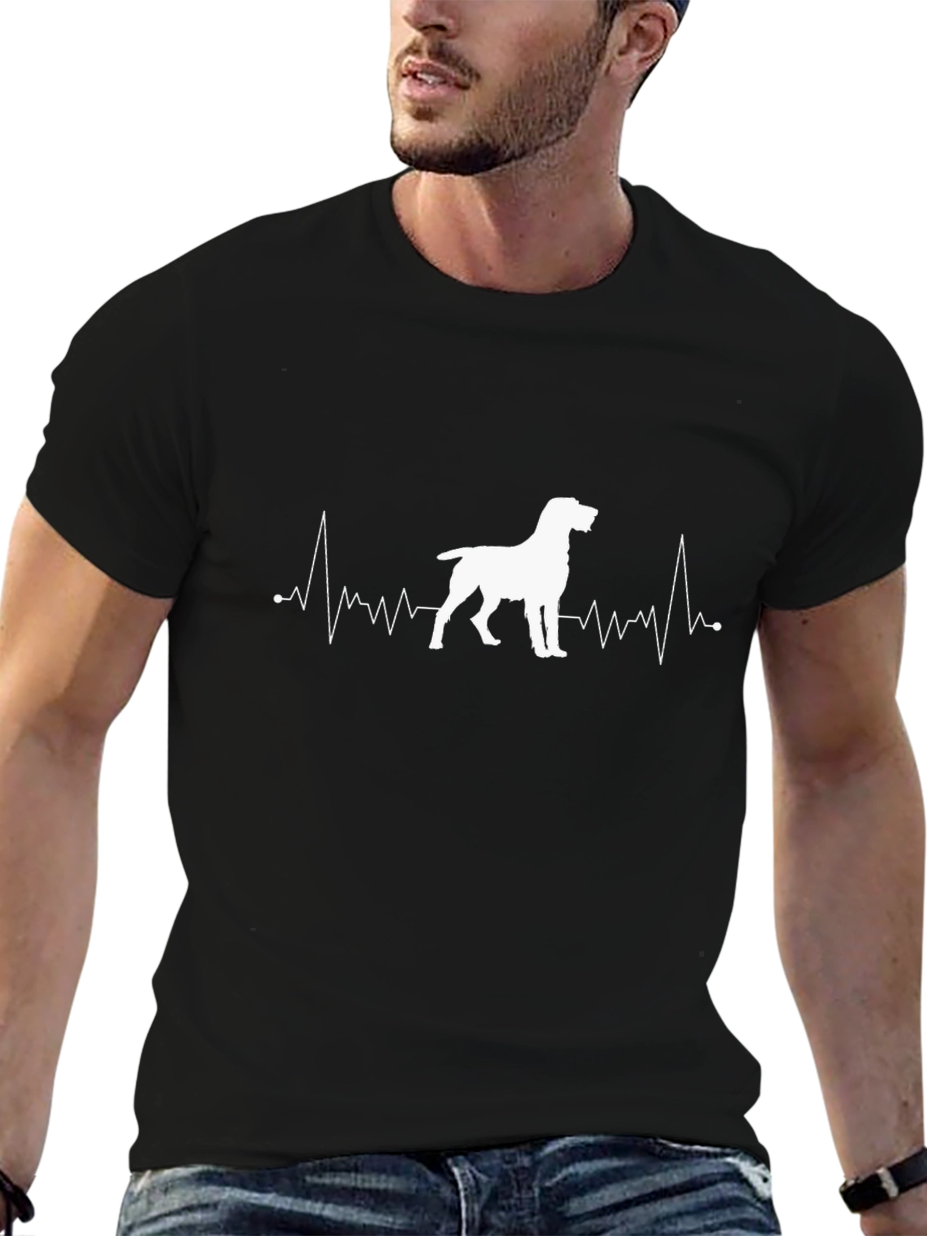 Black Dog Heartbeat T-Shirt - Pointer Love view 6
