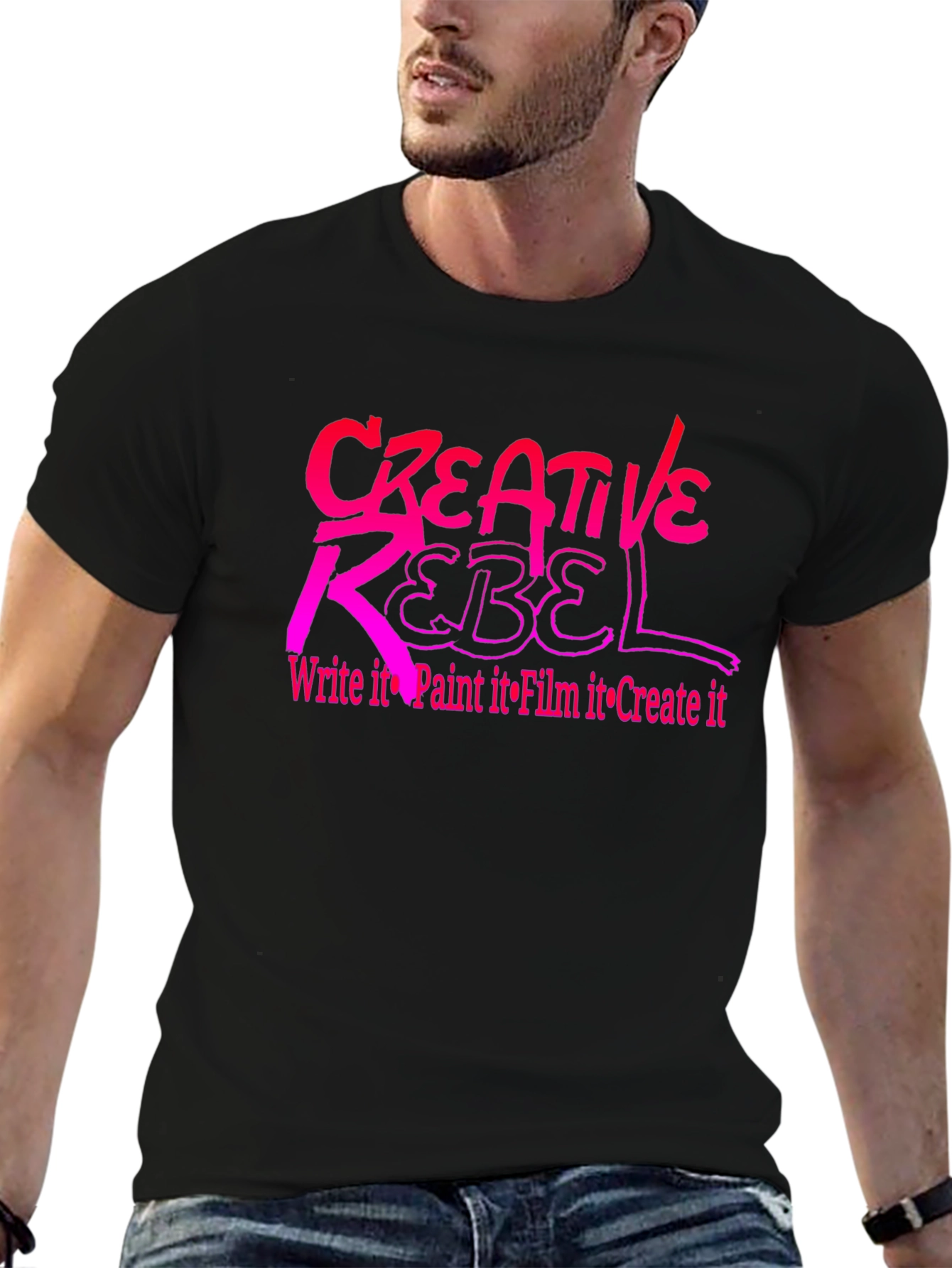 Black Creative Rebel Graphic Tee view 6