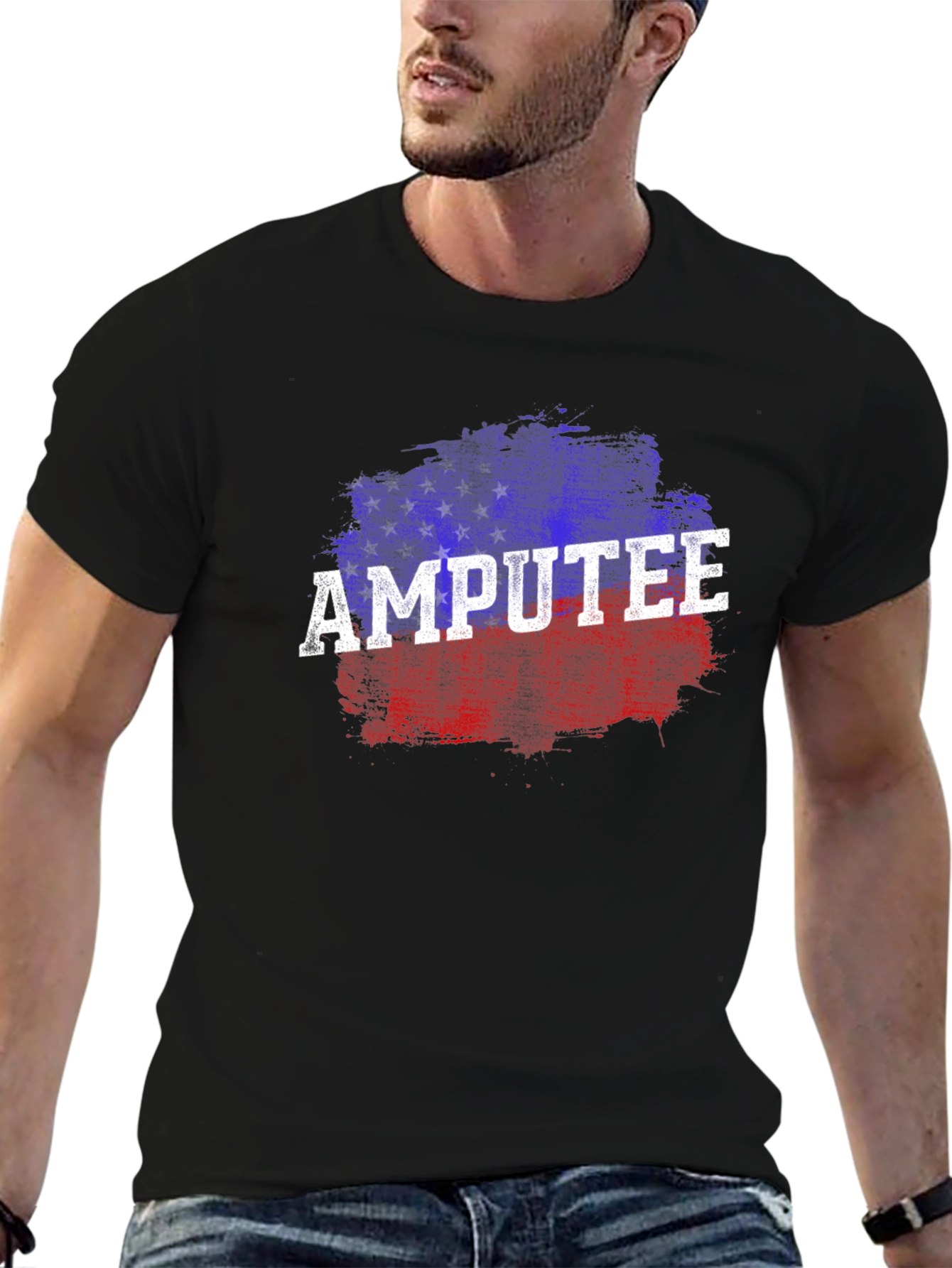 Black Amputee Patriotic T-Shirt view 6