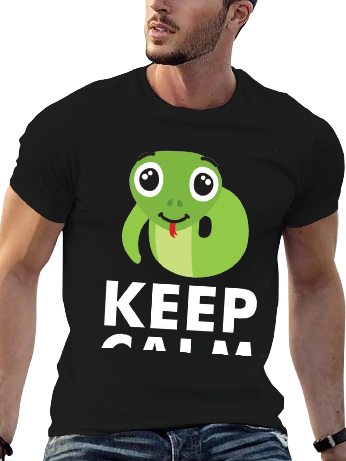 Black Keep Calm Snake T-Shirt view 6