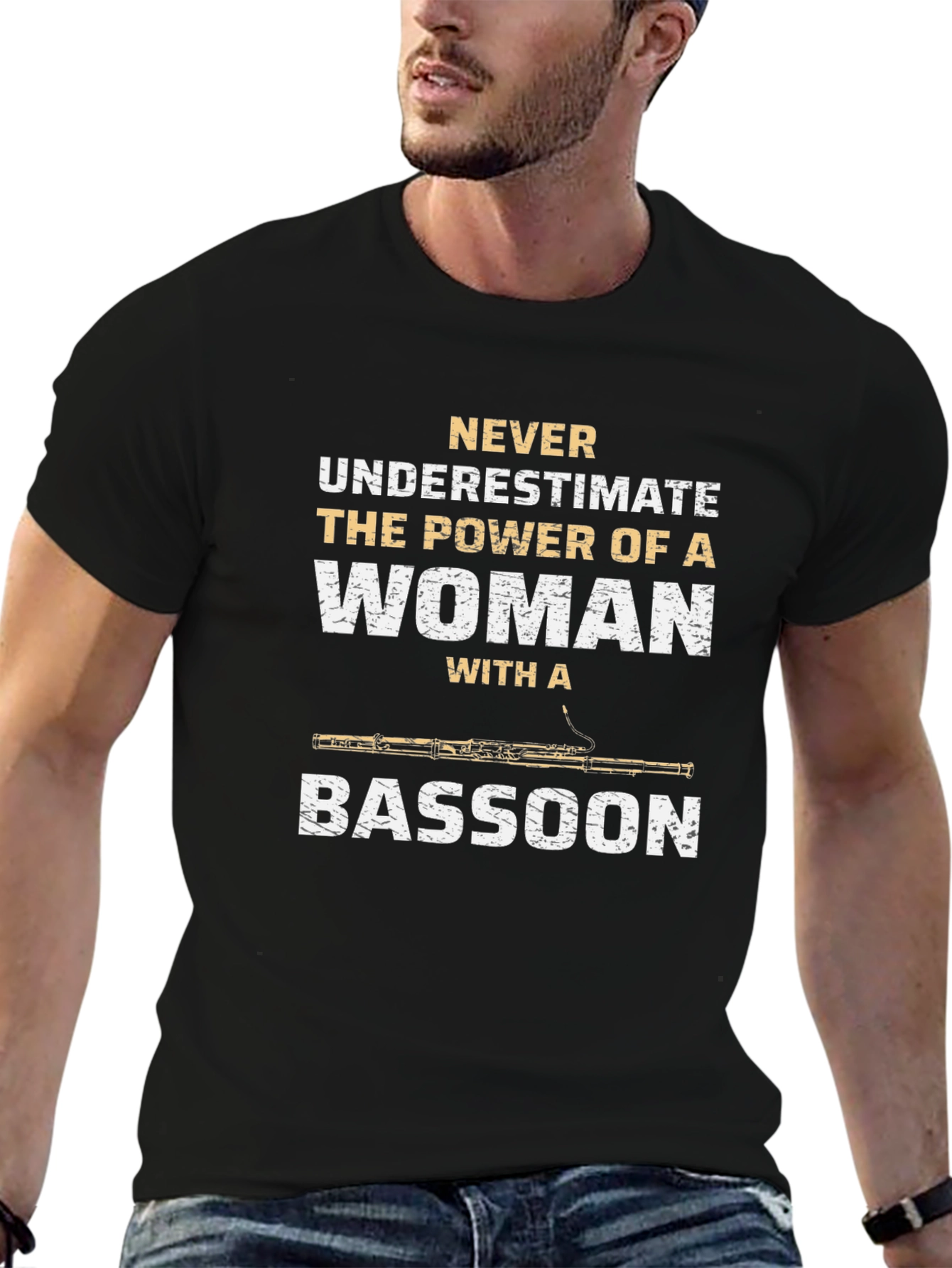 Black Woman Bassoon Player T-Shirt - Never Underestimate the Power view 6