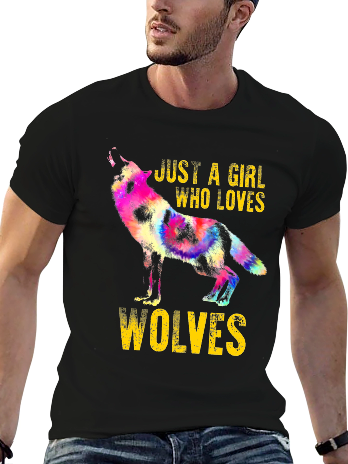 Black Girl Who Loves Wolves Graphic Tee view 6