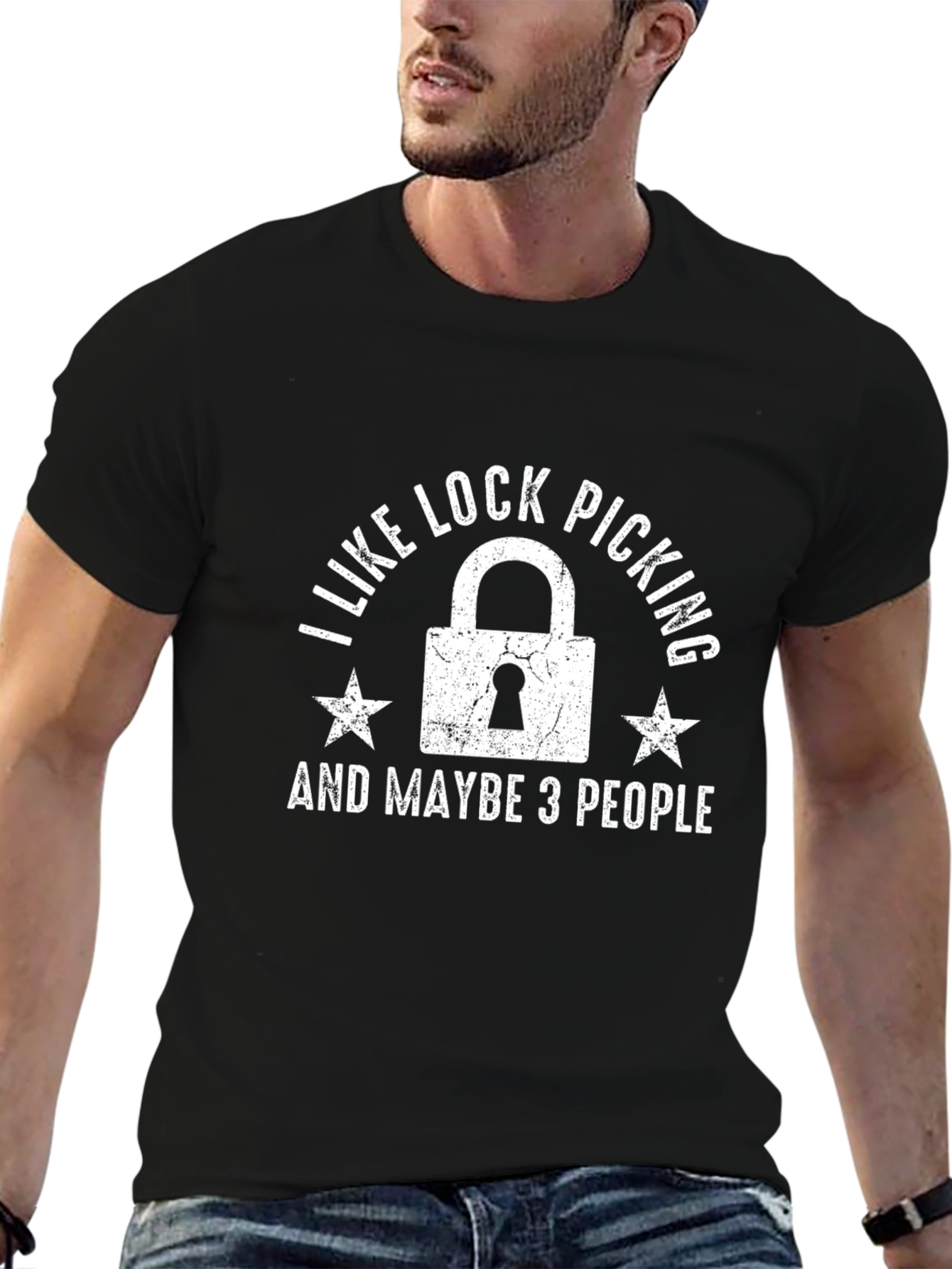 Black Lock Picking Enthusiast T-Shirt - Funny Hobby Tee view 6