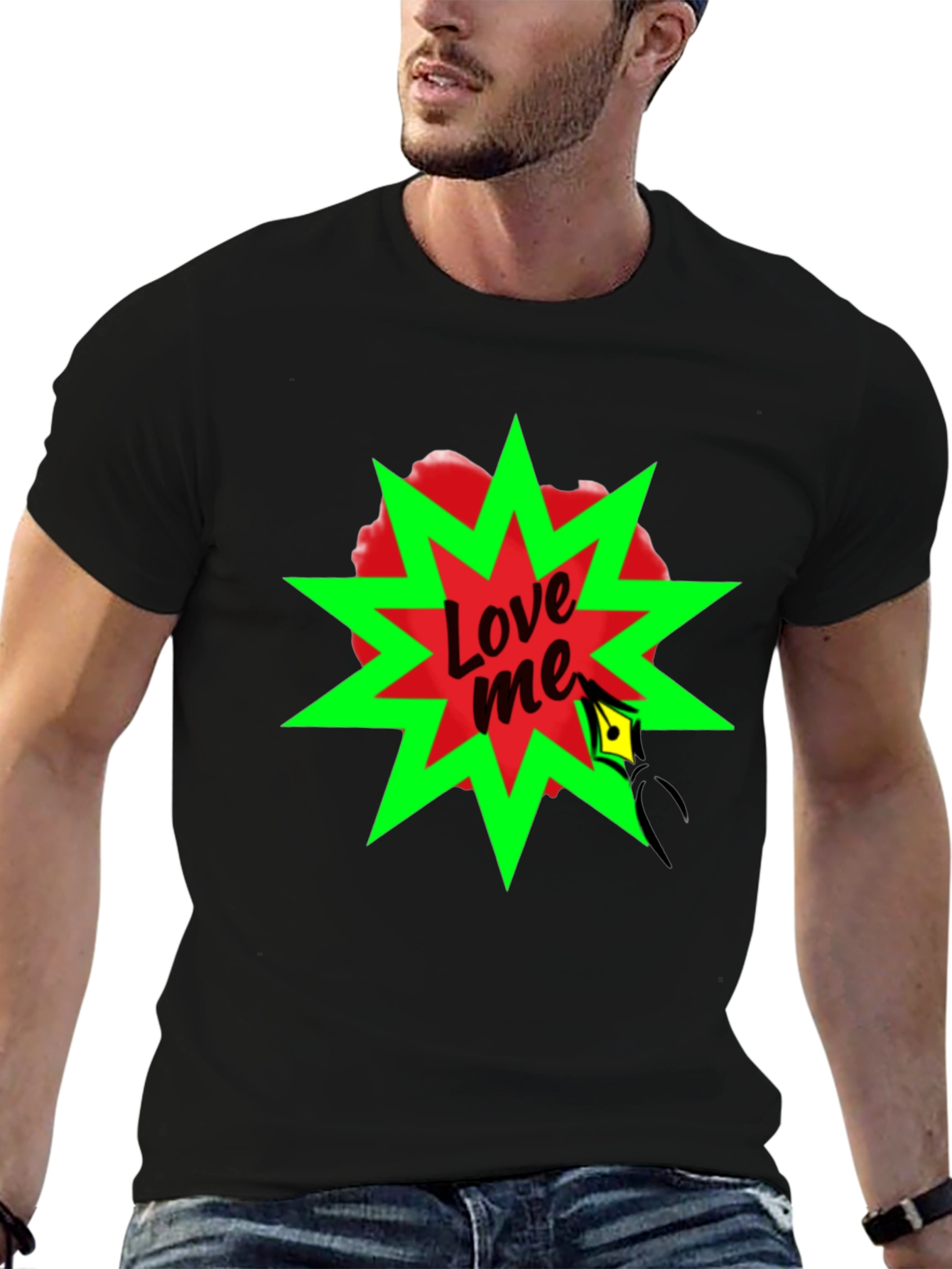 Black Love Me Graphic Tee - Bold Statement Shirt view 6