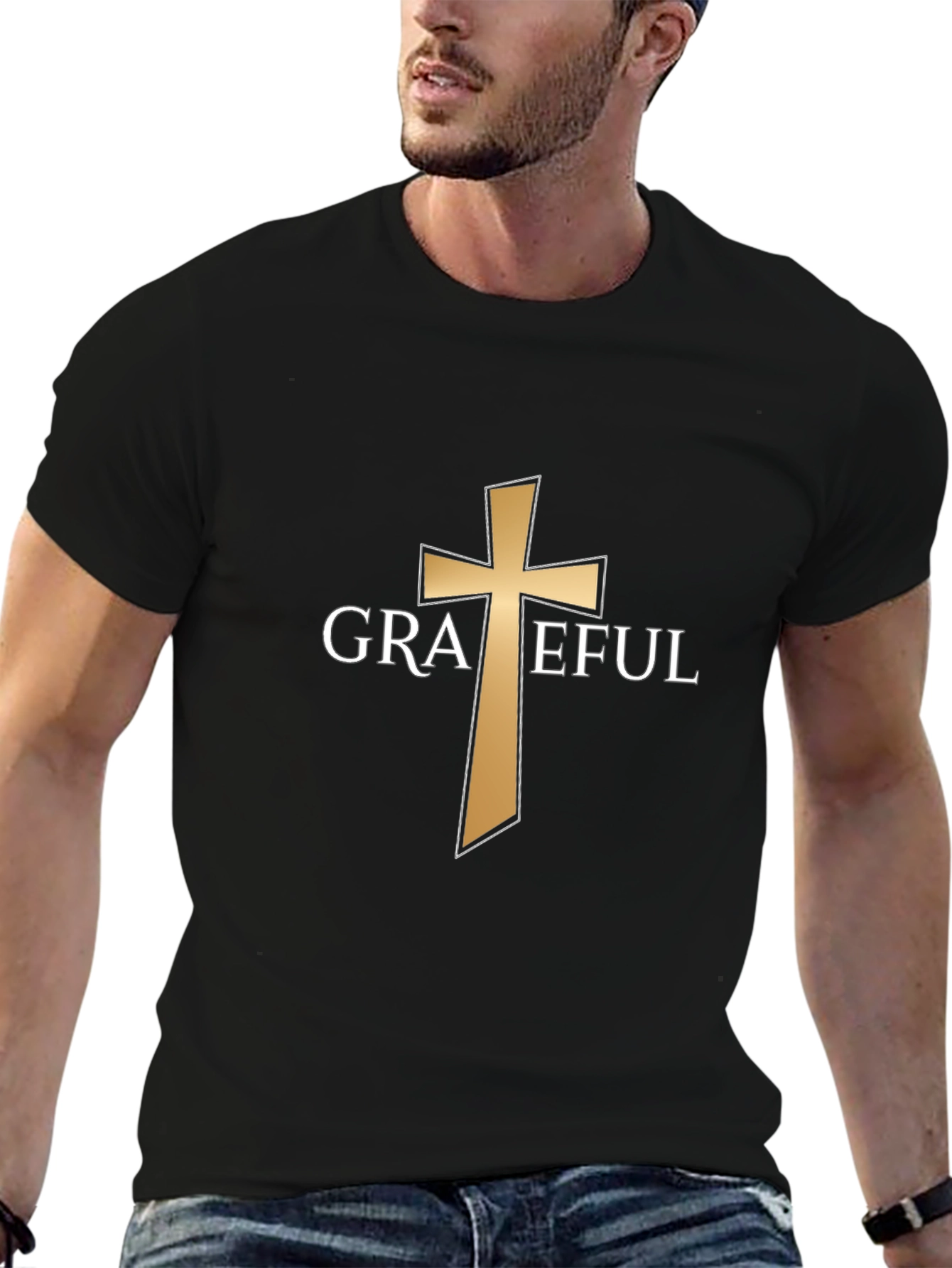 Grateful Cross Graphic T-Shirt - Christian Apparel - 6
