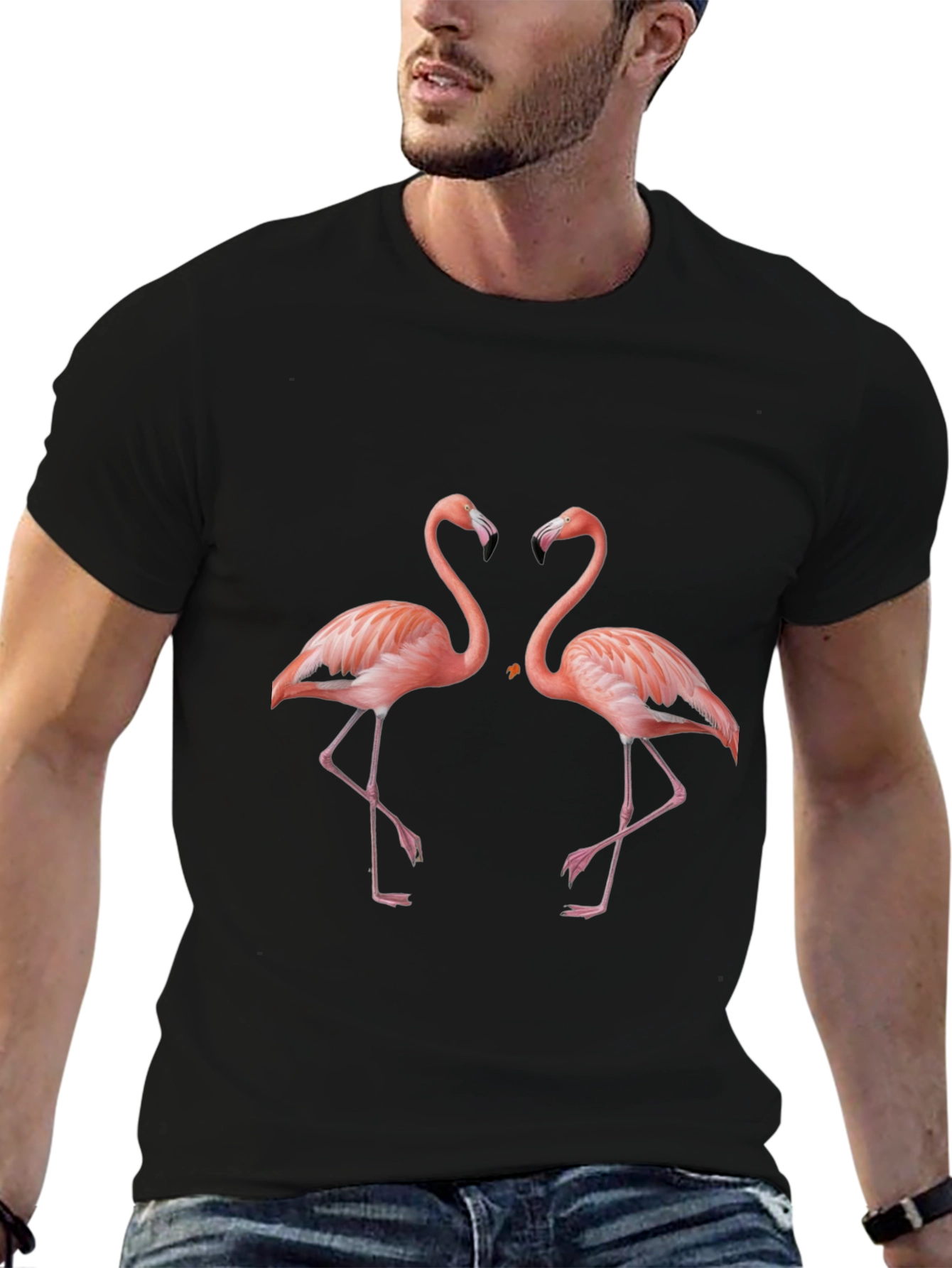 Black Flamingo Love Graphic Tee - Black view 6
