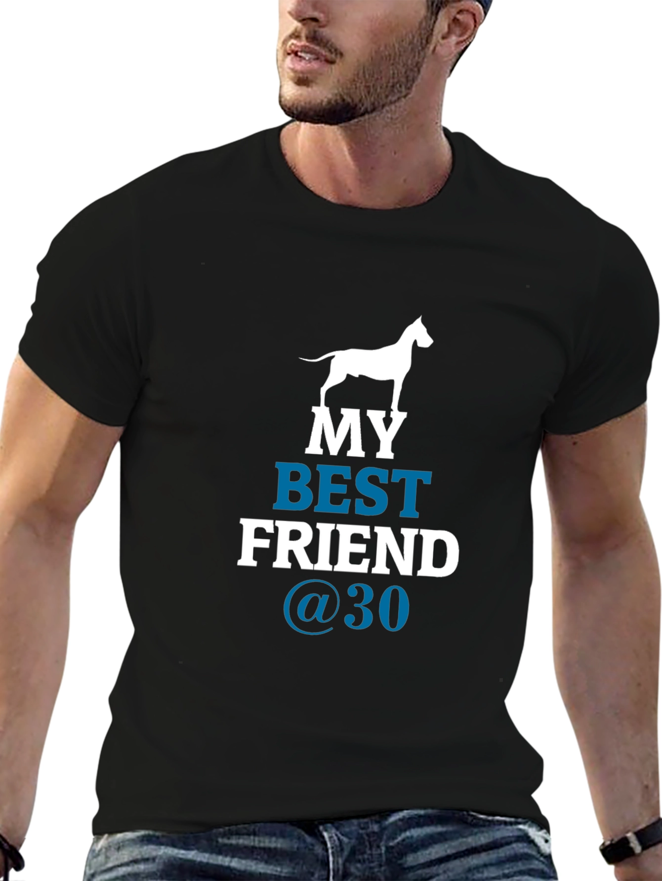 Black My Best Friend Dog Graphic T-Shirt view 6