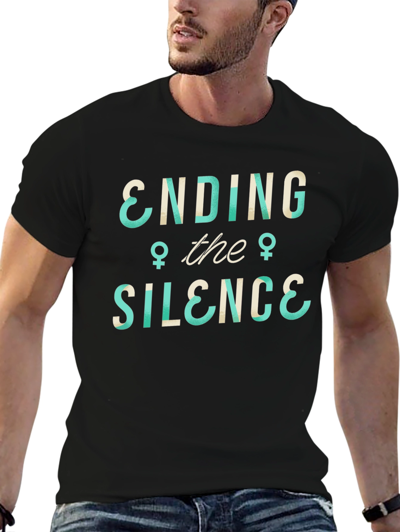 Black Ending the Silence Graphic Tee - Black Cotton view 6