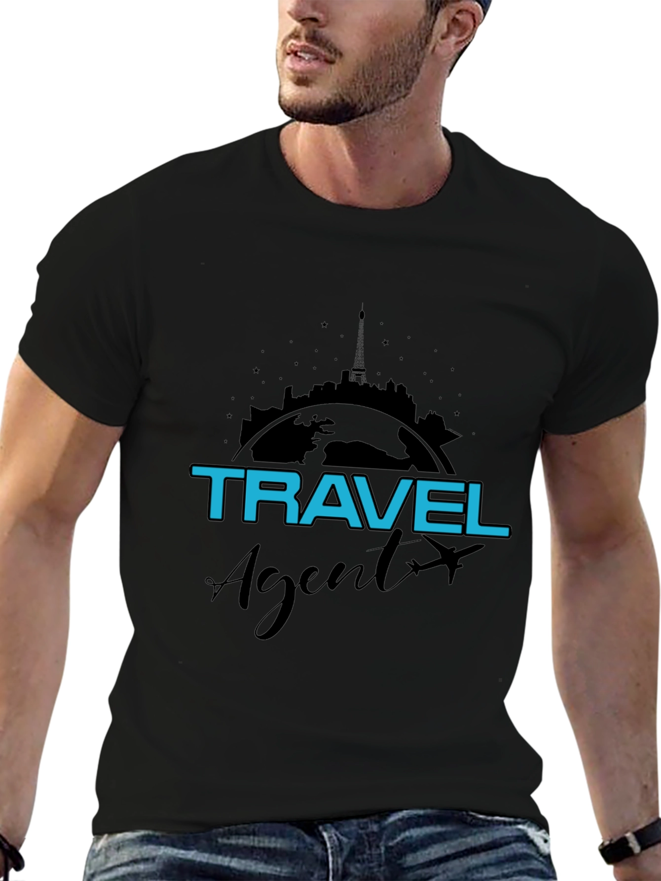Travel Agent T-Shirt - World Skyline Design - 6
