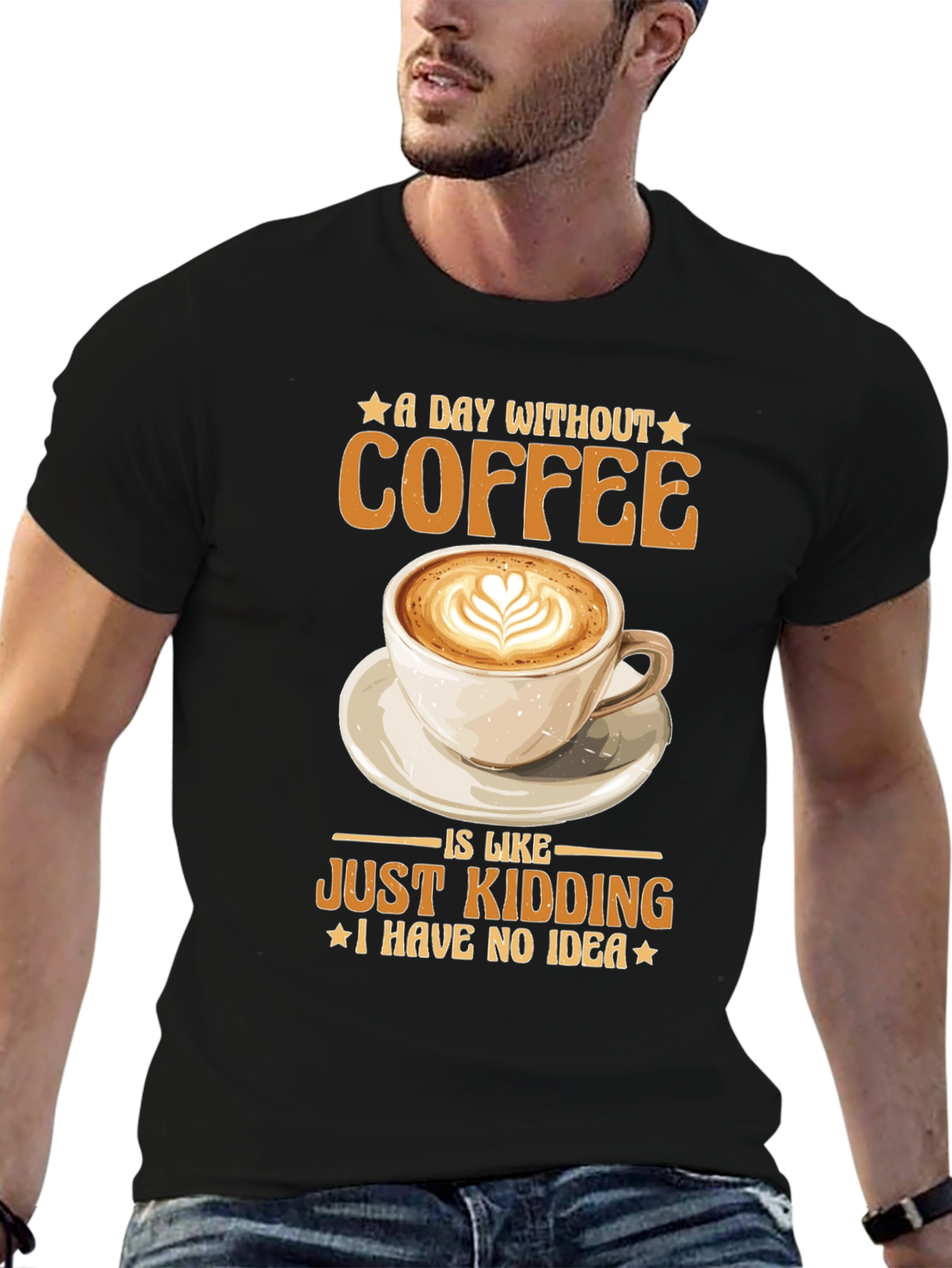 Black Coffee Lover T-Shirt - Funny Coffee Tee view 6