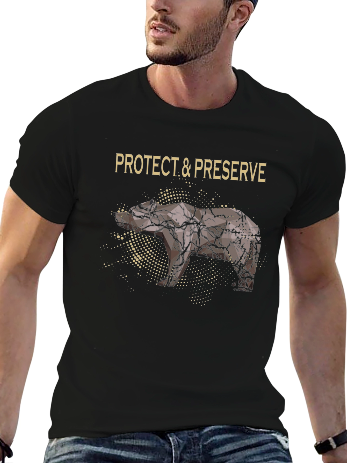 Black Protect & Preserve Nature T-Shirt - Black view 6