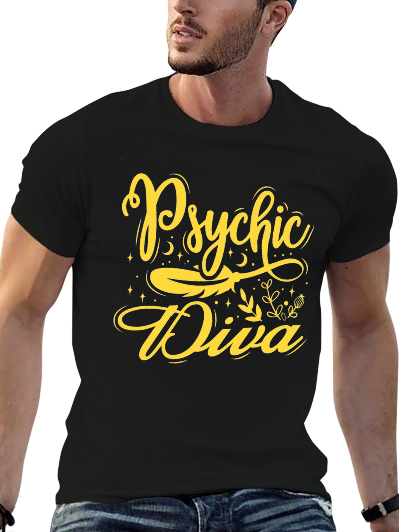 Black Psychic Diva Black Graphic Tee view 6
