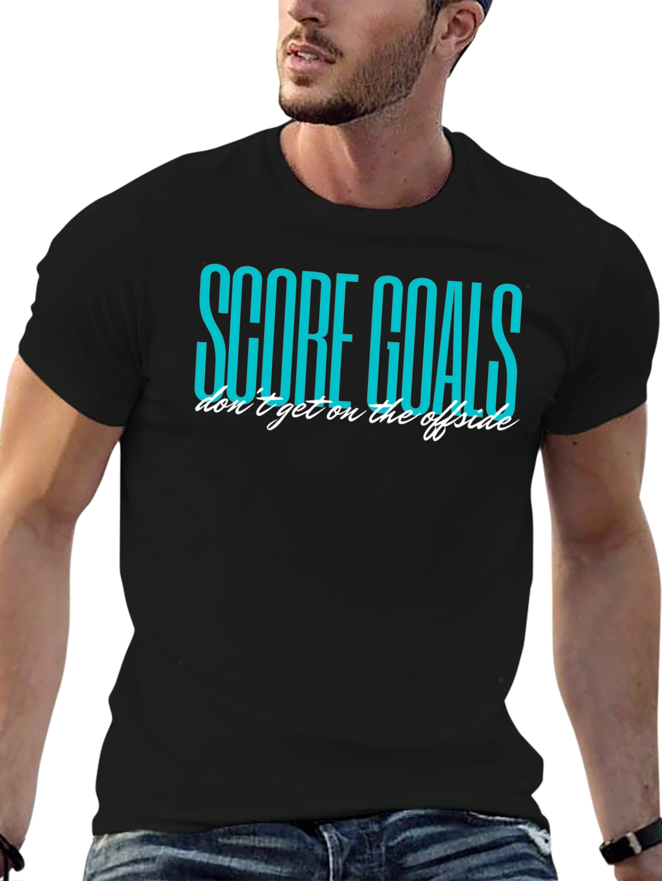 Black Score Goals Graphic Tee - Soccer Inspired Black T-Shirt view 6