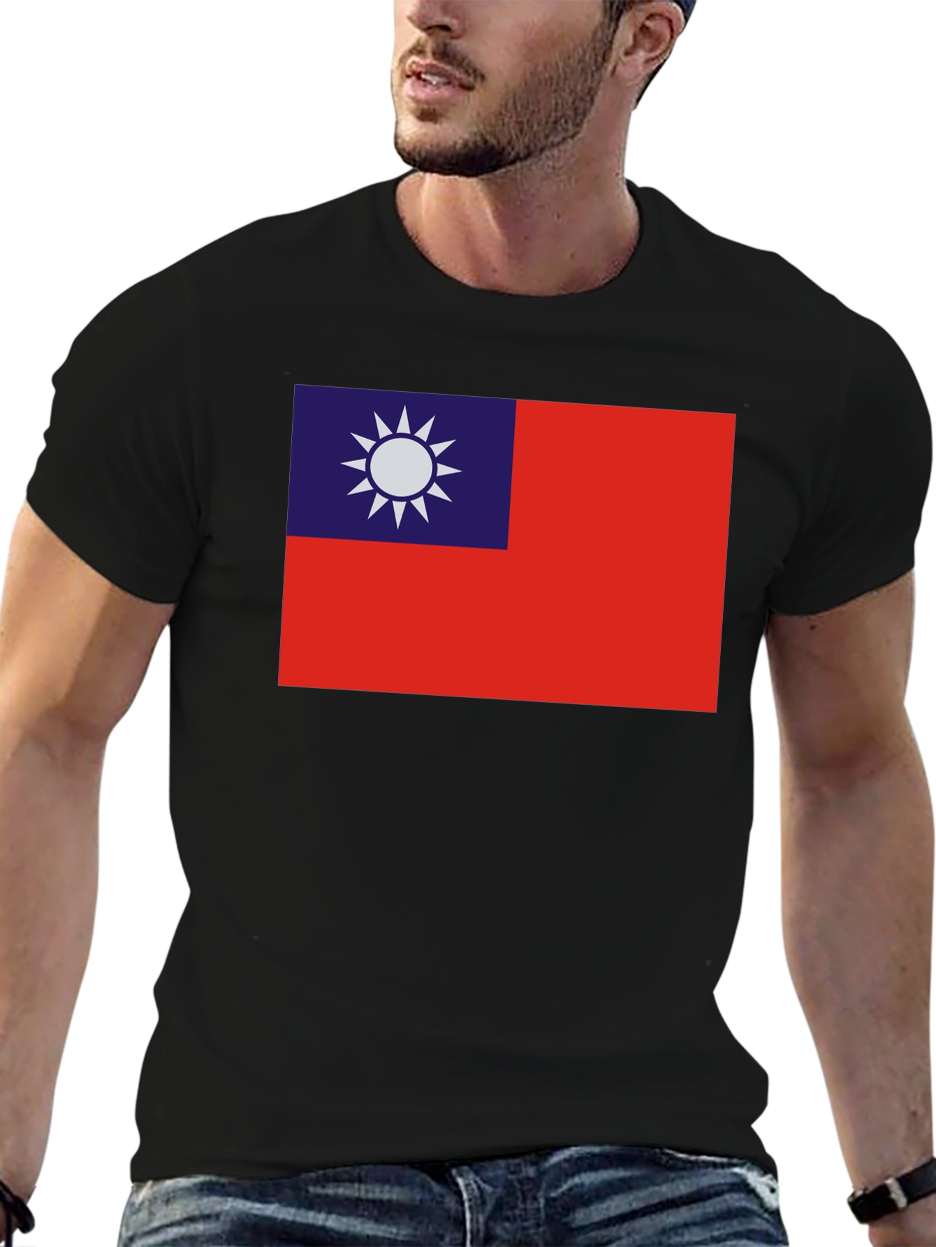 Taiwan Flag Graphic Tee - Black Cotton Comfort - 6