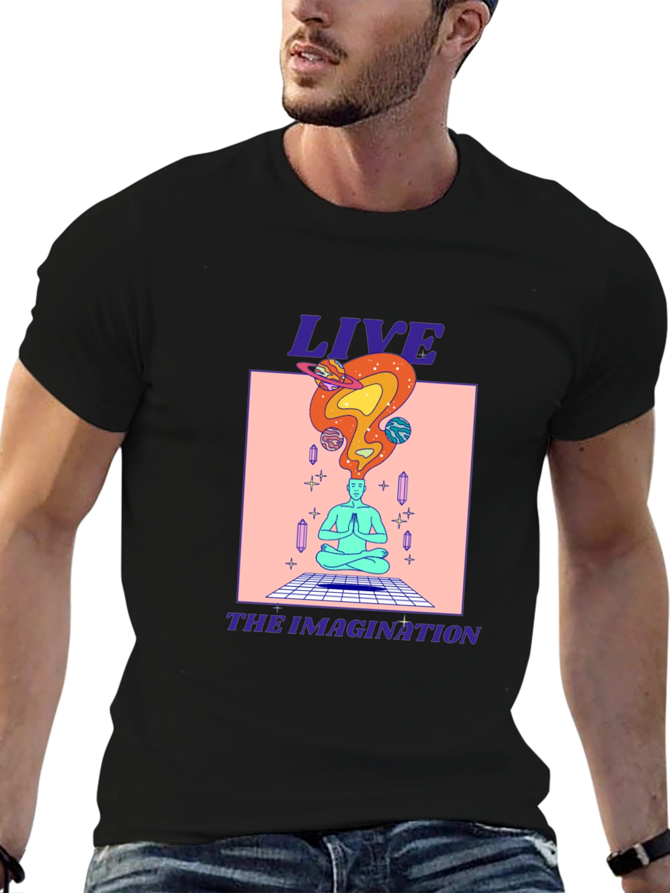 Black Live the Imagination Graphic Tee view 6