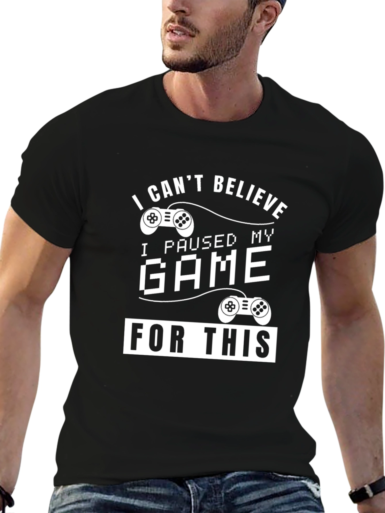Black Gamer T-Shirt: I Paused My Game For This Funny Tee view 6