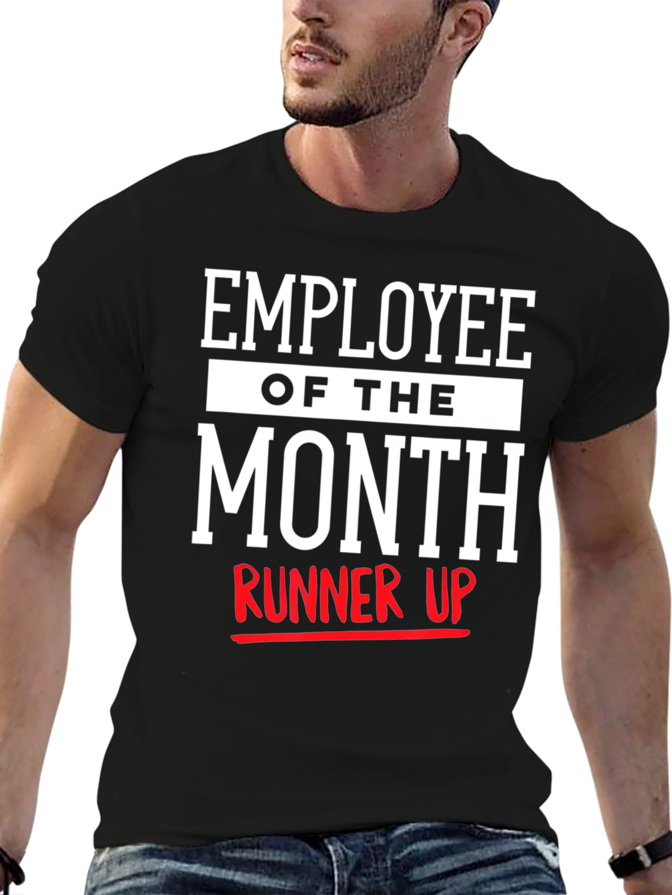 Black Employee of the Month Runner Up Black T-Shirt view 6