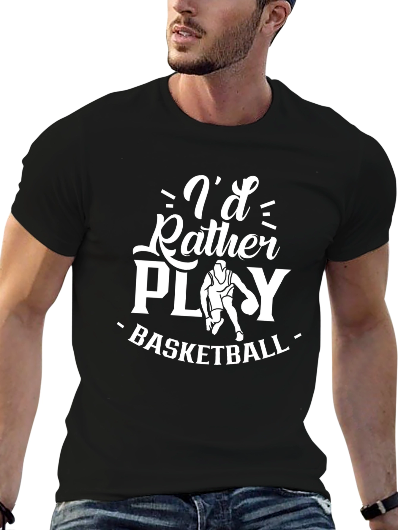 Black Basketball Player T-Shirt view 6