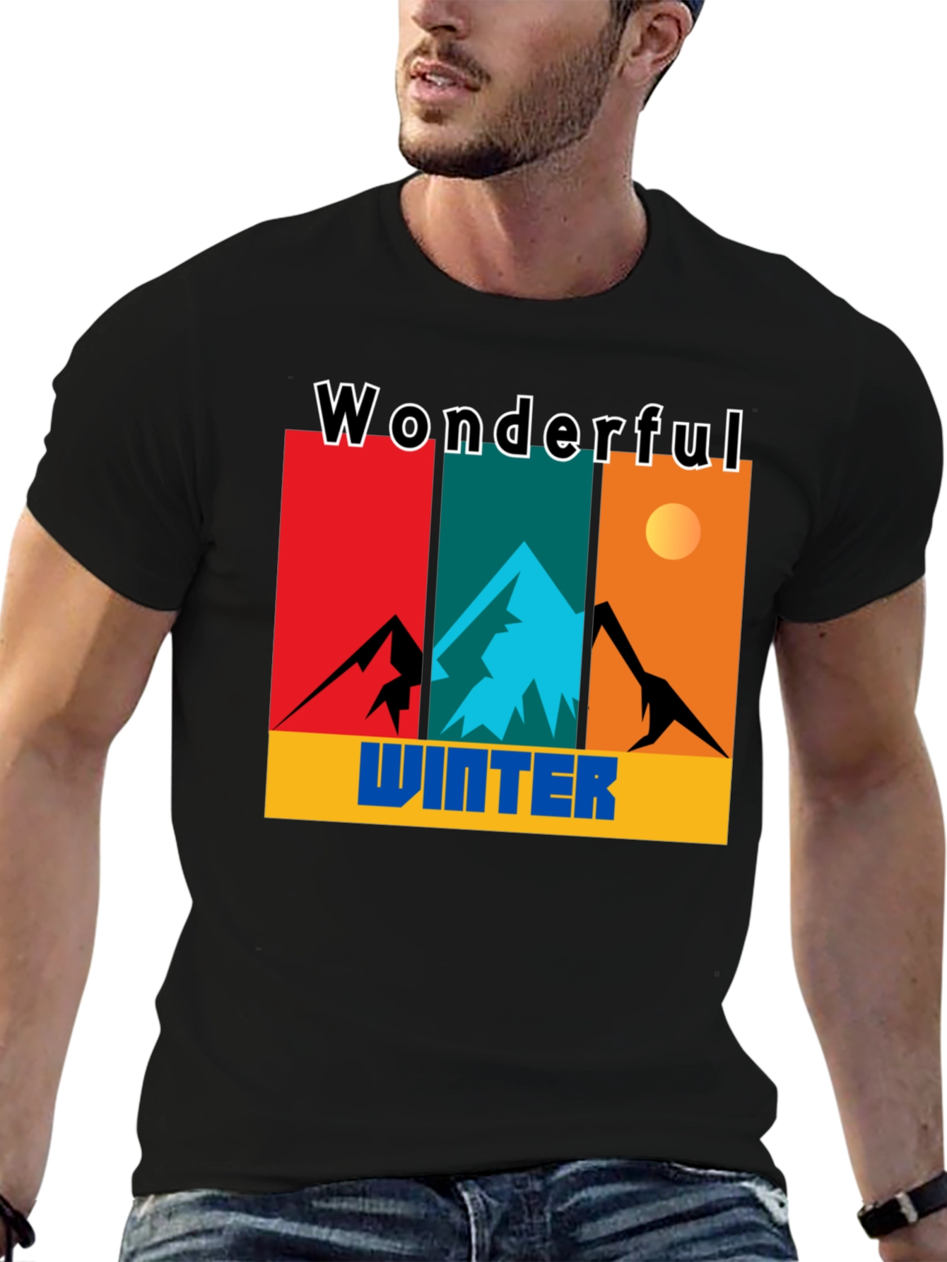 Black Wonderful Winter Graphic Tee view 6