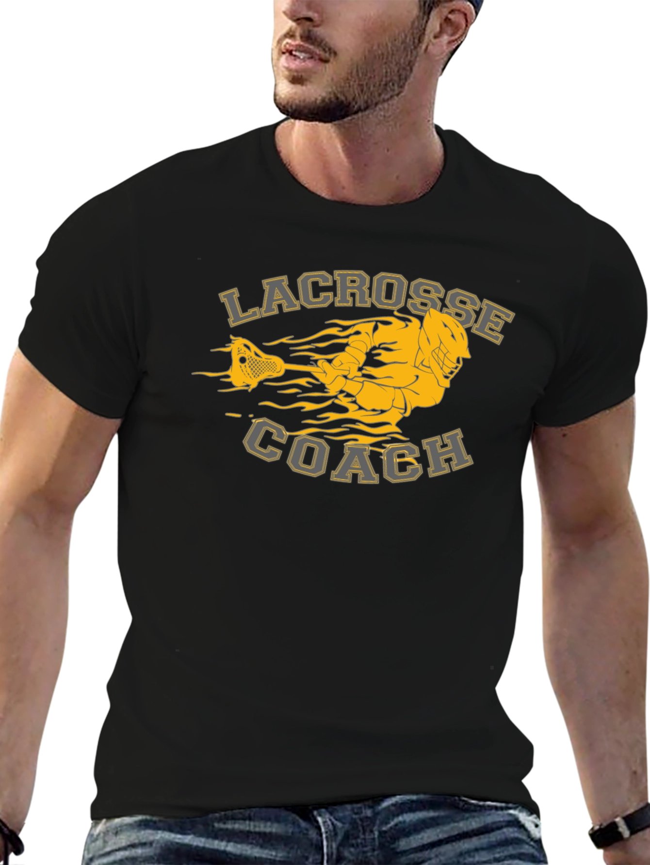 Black Lacrosse Coach Graphic Tee view 6
