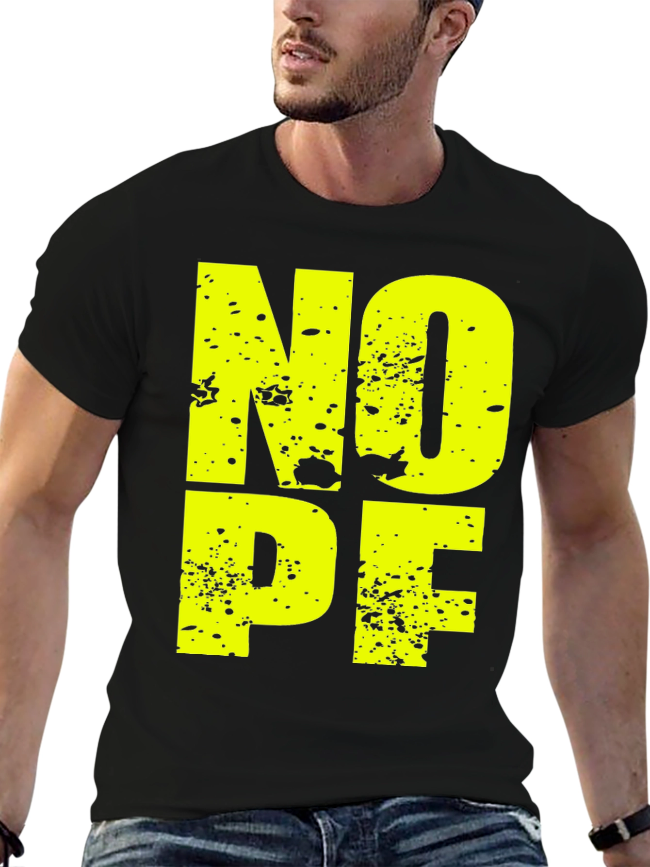 Black Nope T-Shirt - Funny Graphic Tee view 6