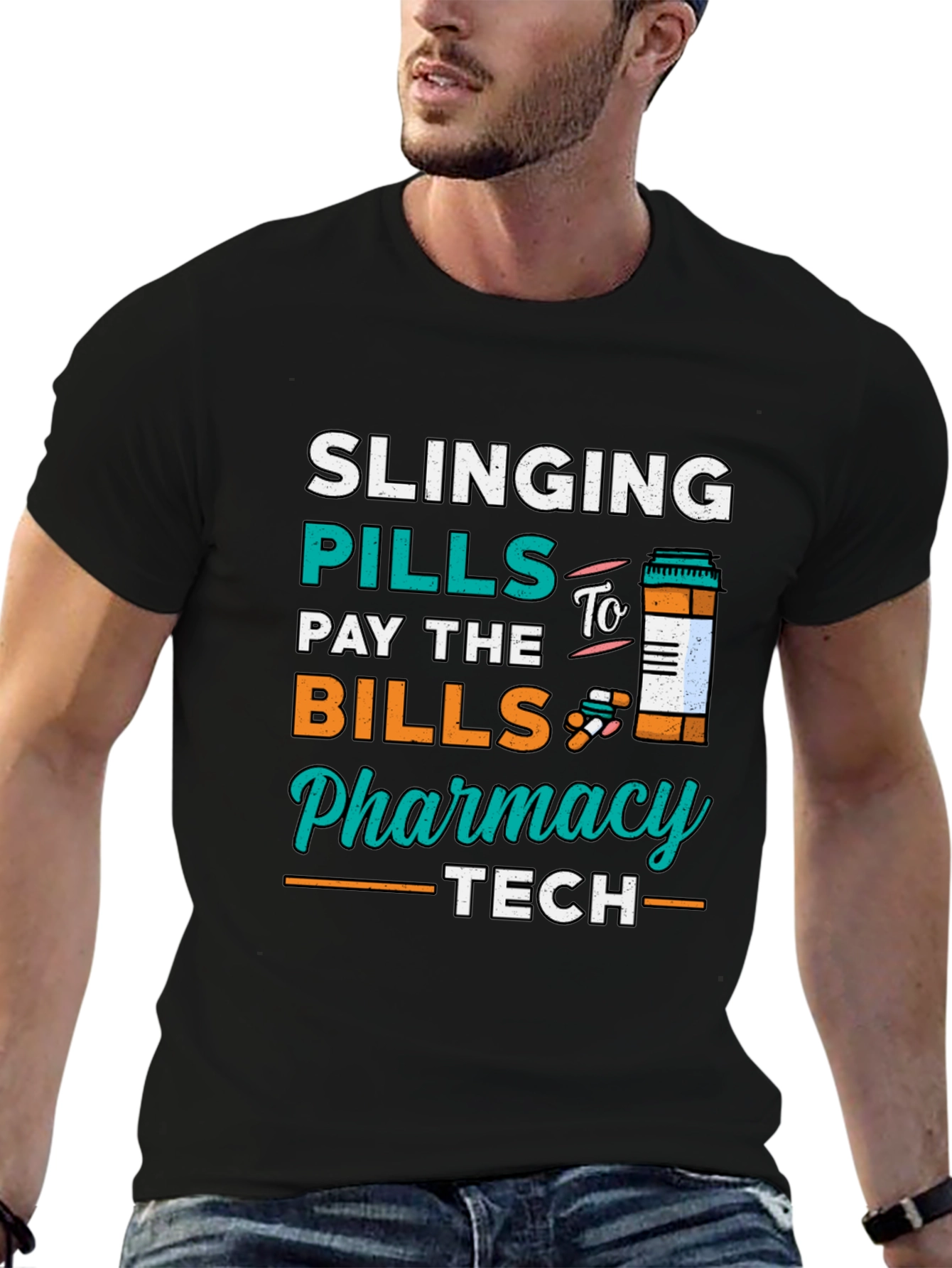 Black Pharmacy Tech T-Shirt - Slinging Pills view 6