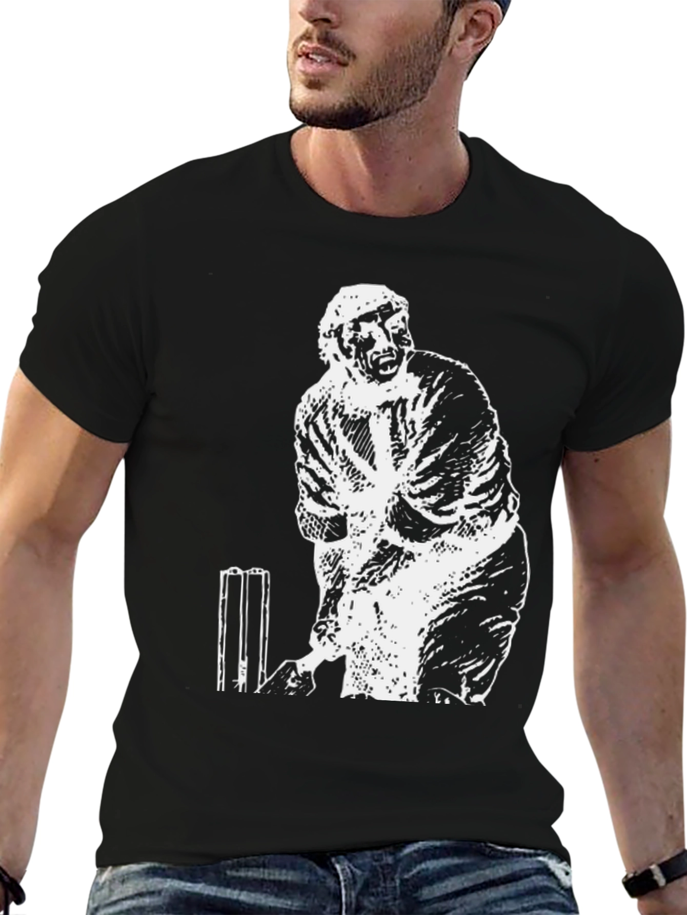 Cricket Player Graphic T-Shirt - 6