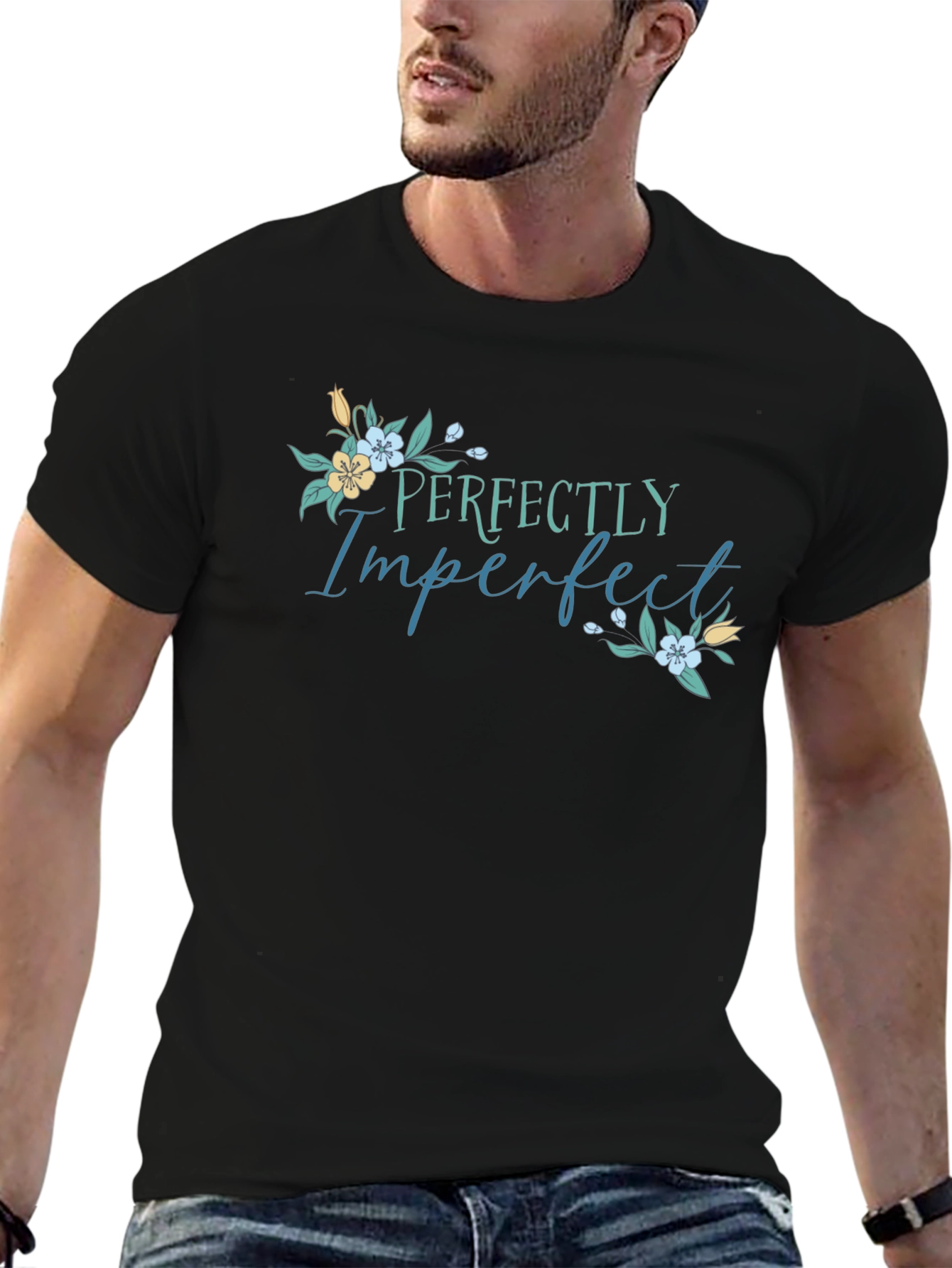 Black Perfectly Imperfect Floral Graphic T-Shirt view 6