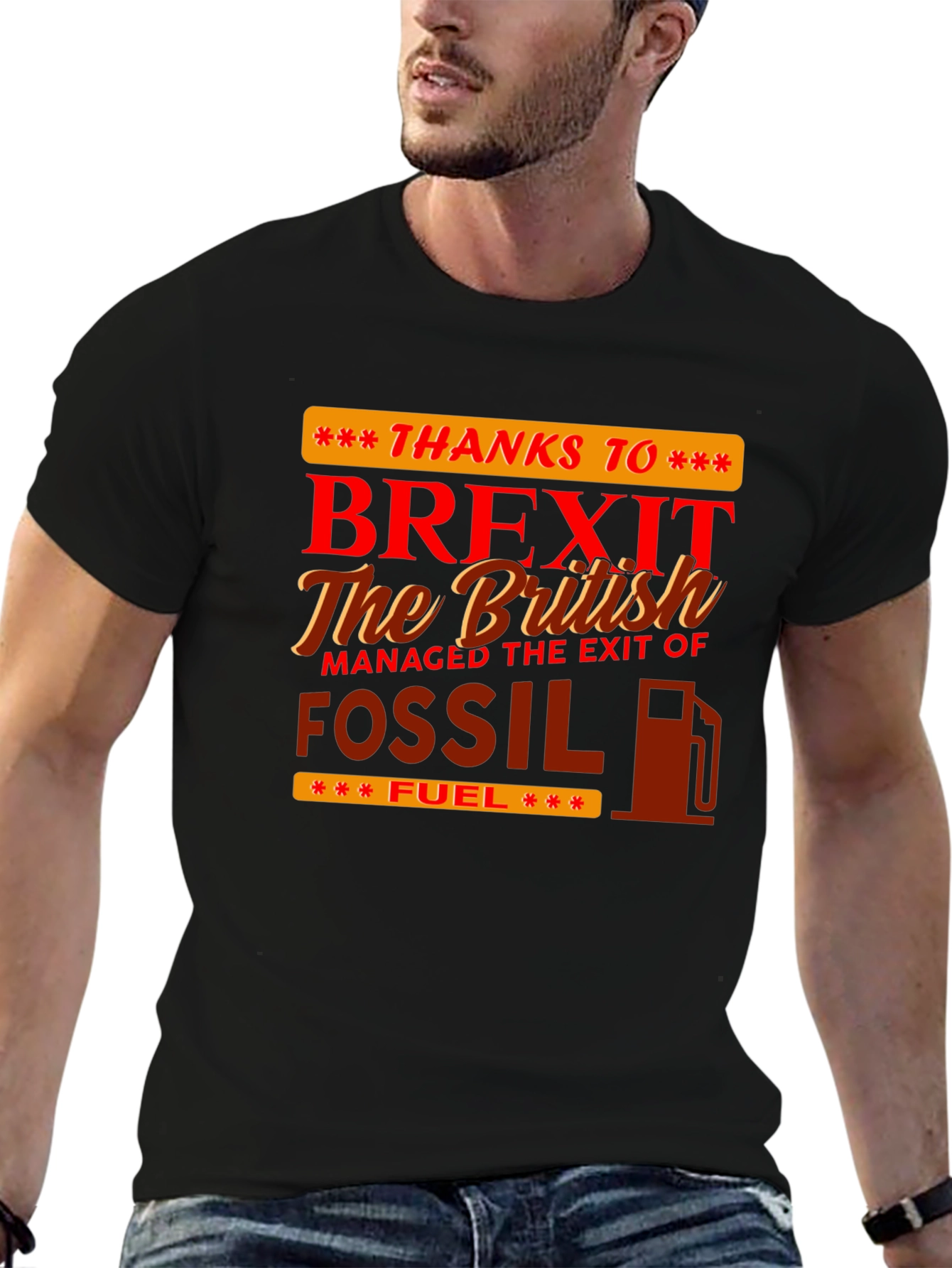 Black Brexit Fossil Fuel Graphic Tee view 6