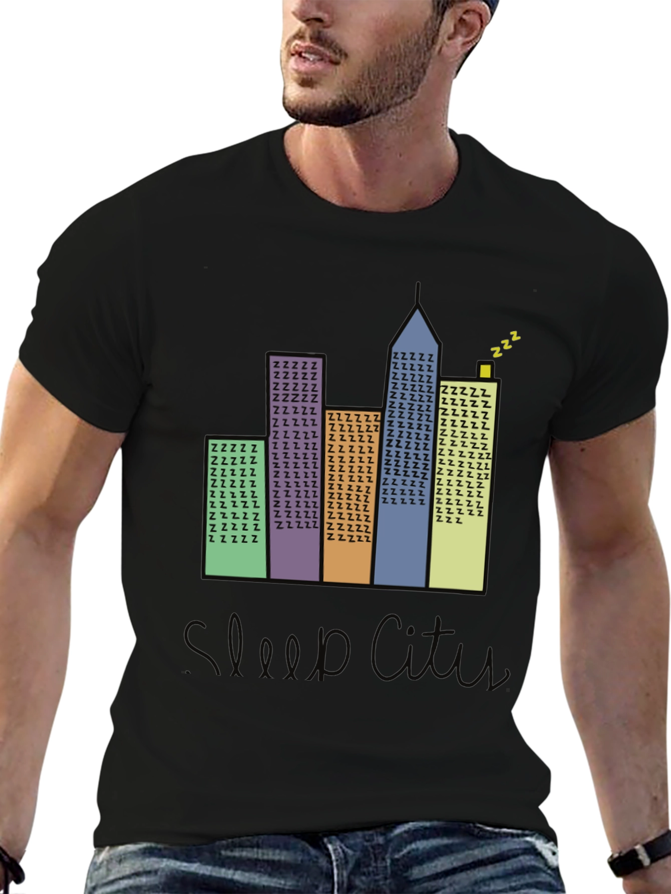 Black Sleep City T-Shirt - Urban Dreams view 6