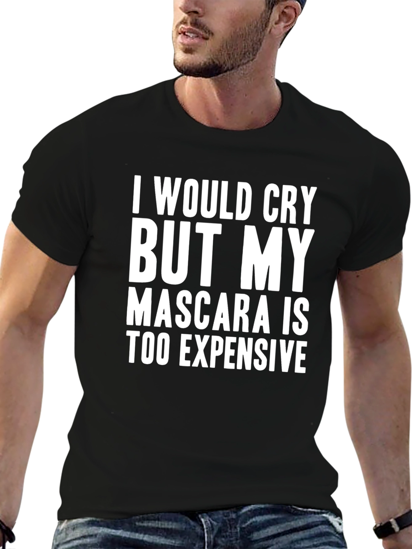 Black Funny Mascara Graphic Tee - Unisex view 6