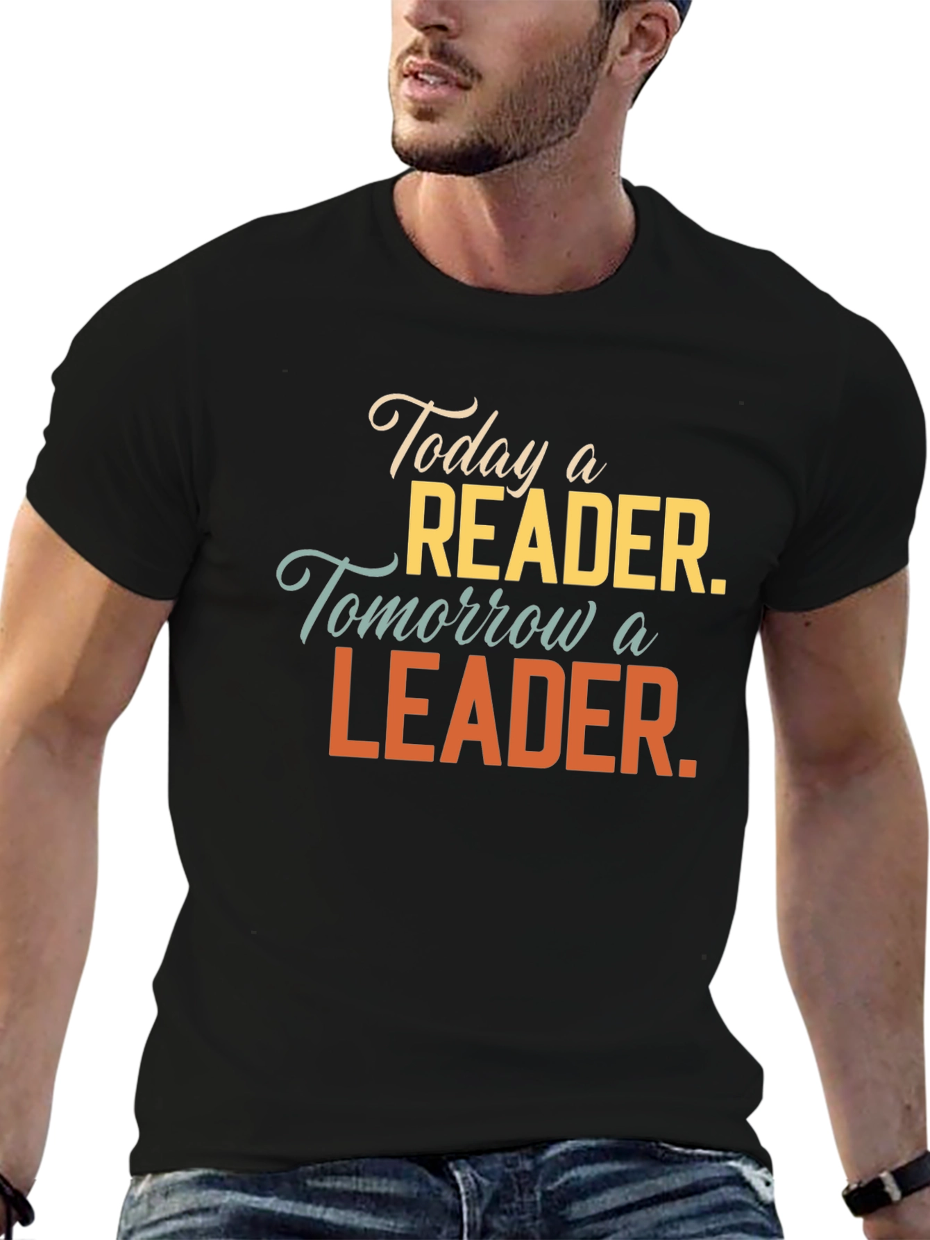 Black Reader Leader Graphic Tee - Soft Cotton Blend T-Shirt view 6