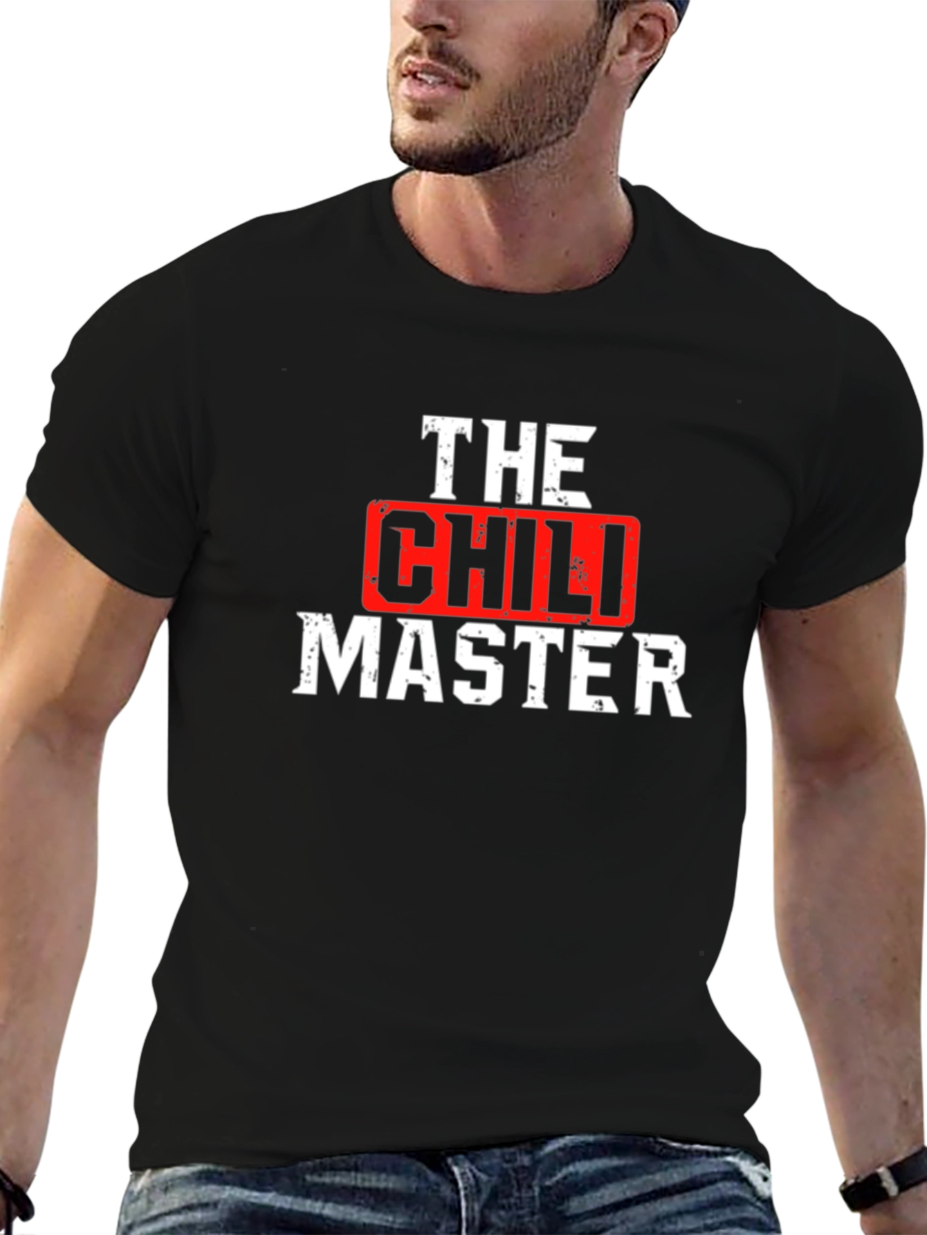 Black The Chili Master T-Shirt - Funny Foodie Tee view 6