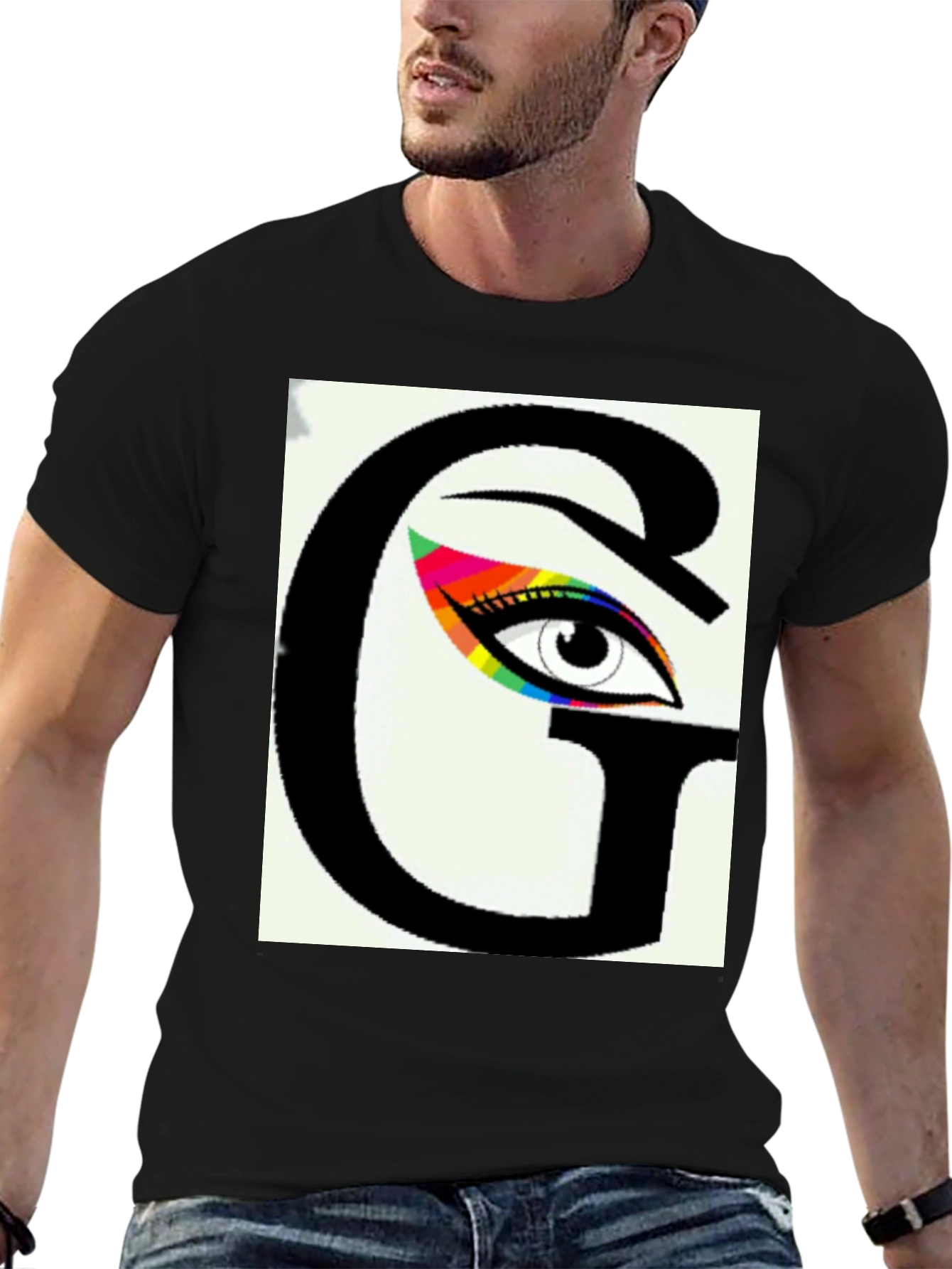 Black Eye See You Graphic Tee - Black Cotton Blend view 6