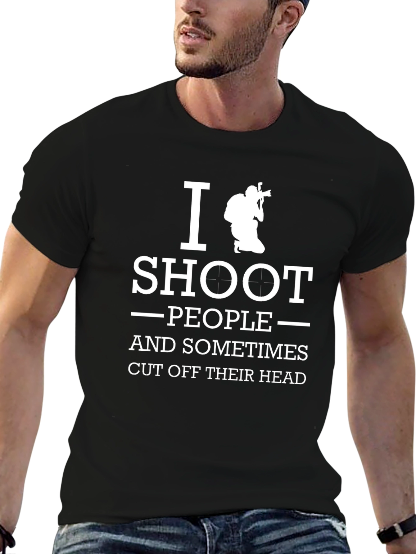Black I Shoot People Photography T-Shirt view 6