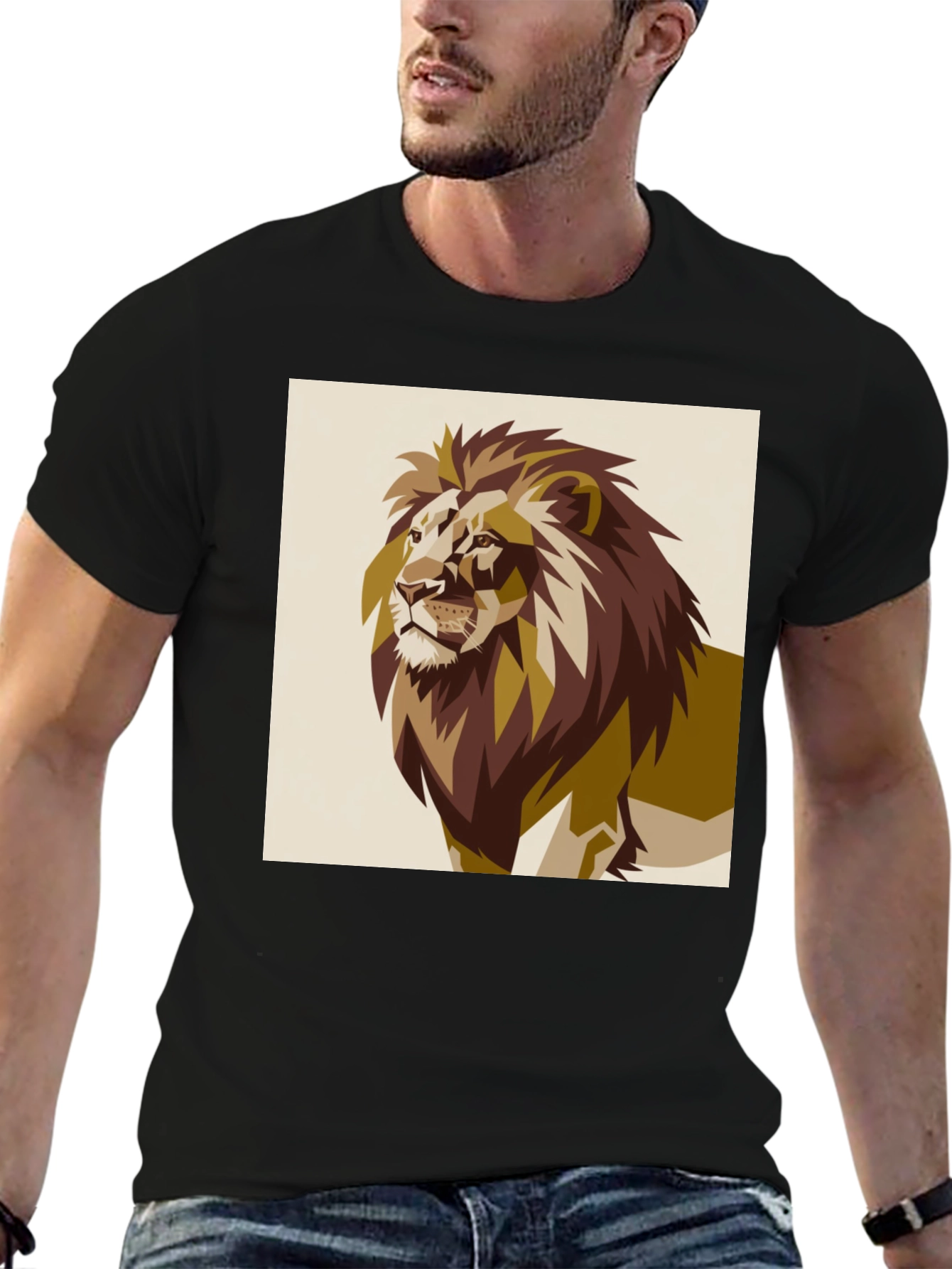 Black Lion Graphic Tee - Bold Animal Print view 6