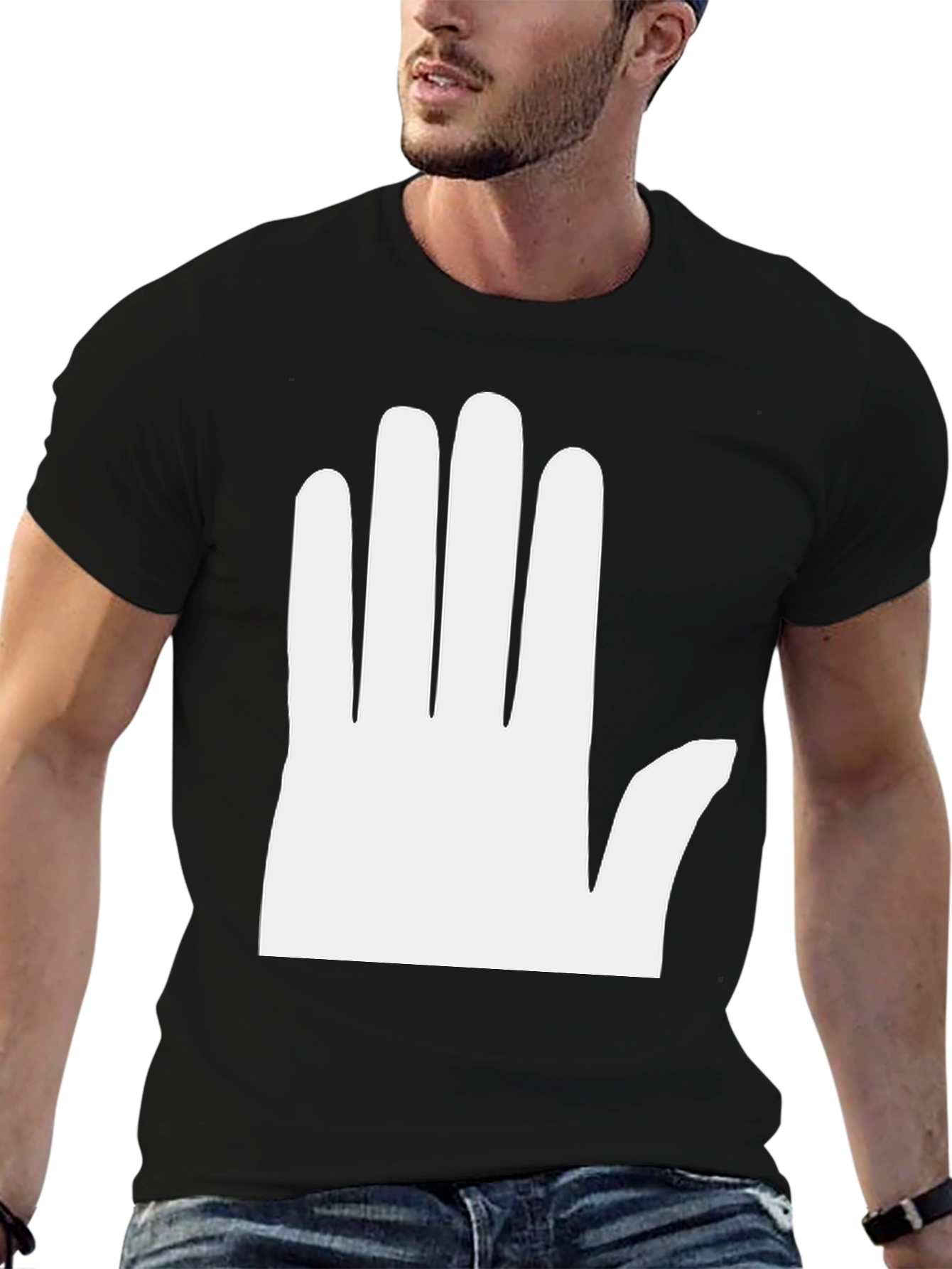 Black Hand Graphic Tee - Bold Statement T-Shirt view 6