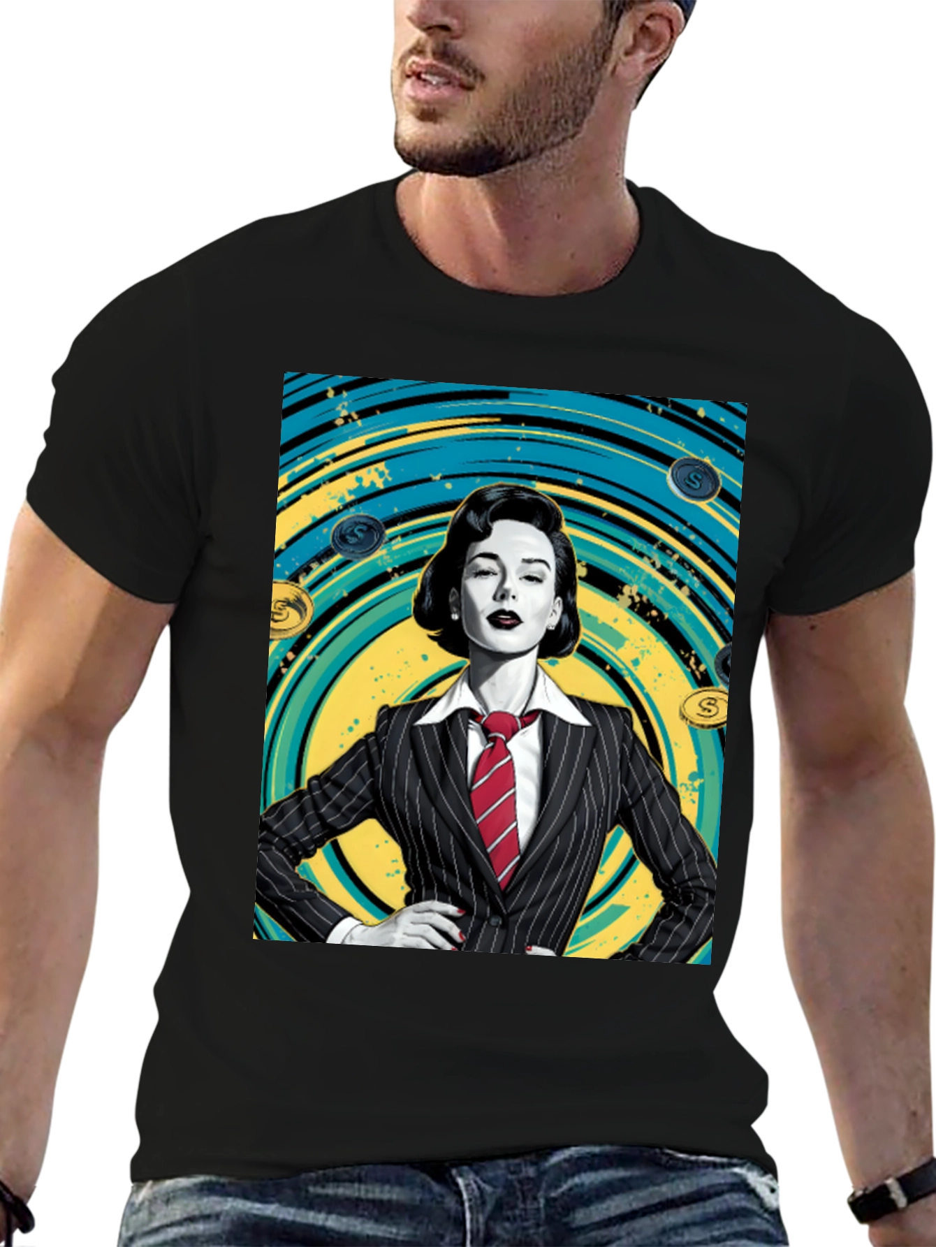 Black Confident Woman in Suit Graphic T-Shirt view 6