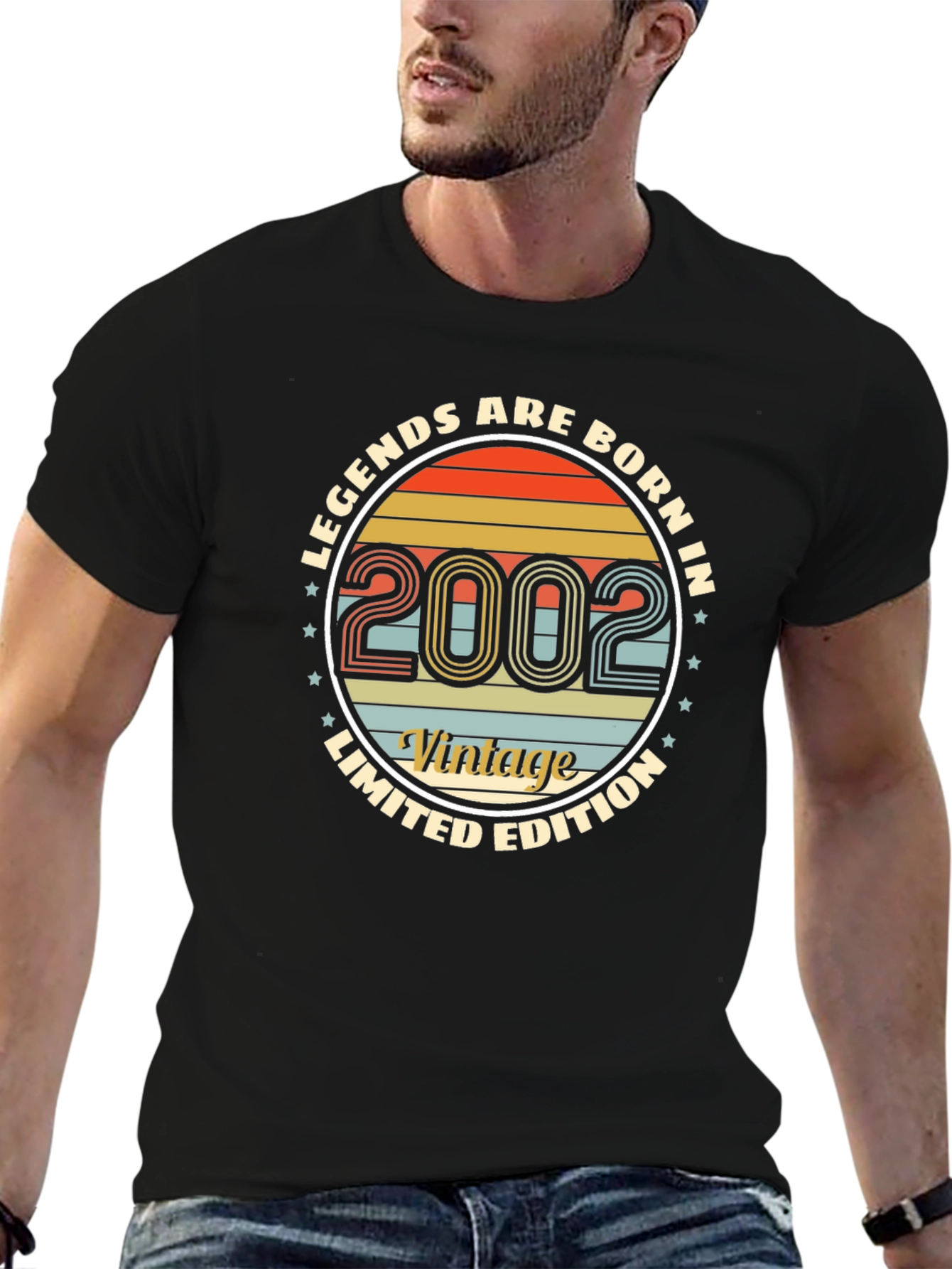 Black Legends Born in 2002 Vintage T-Shirt view 6