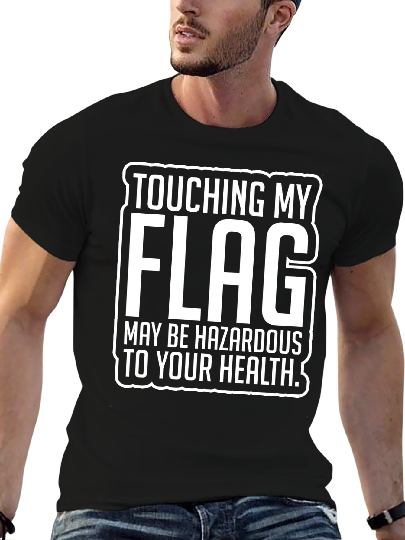 Black Touching My Flag Hazardous T-Shirt view 6