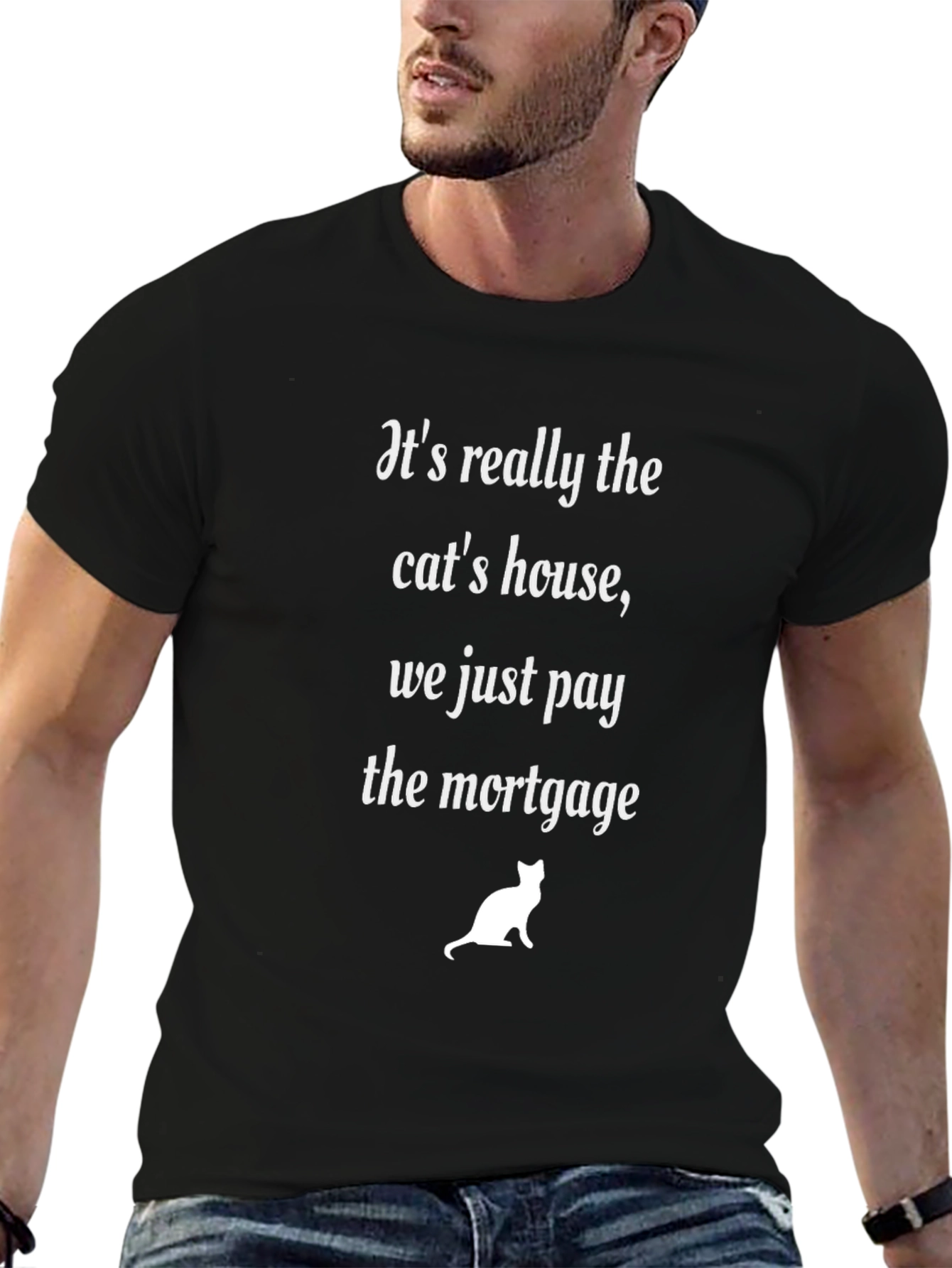 Black Cat House Mortgage T-Shirt view 6