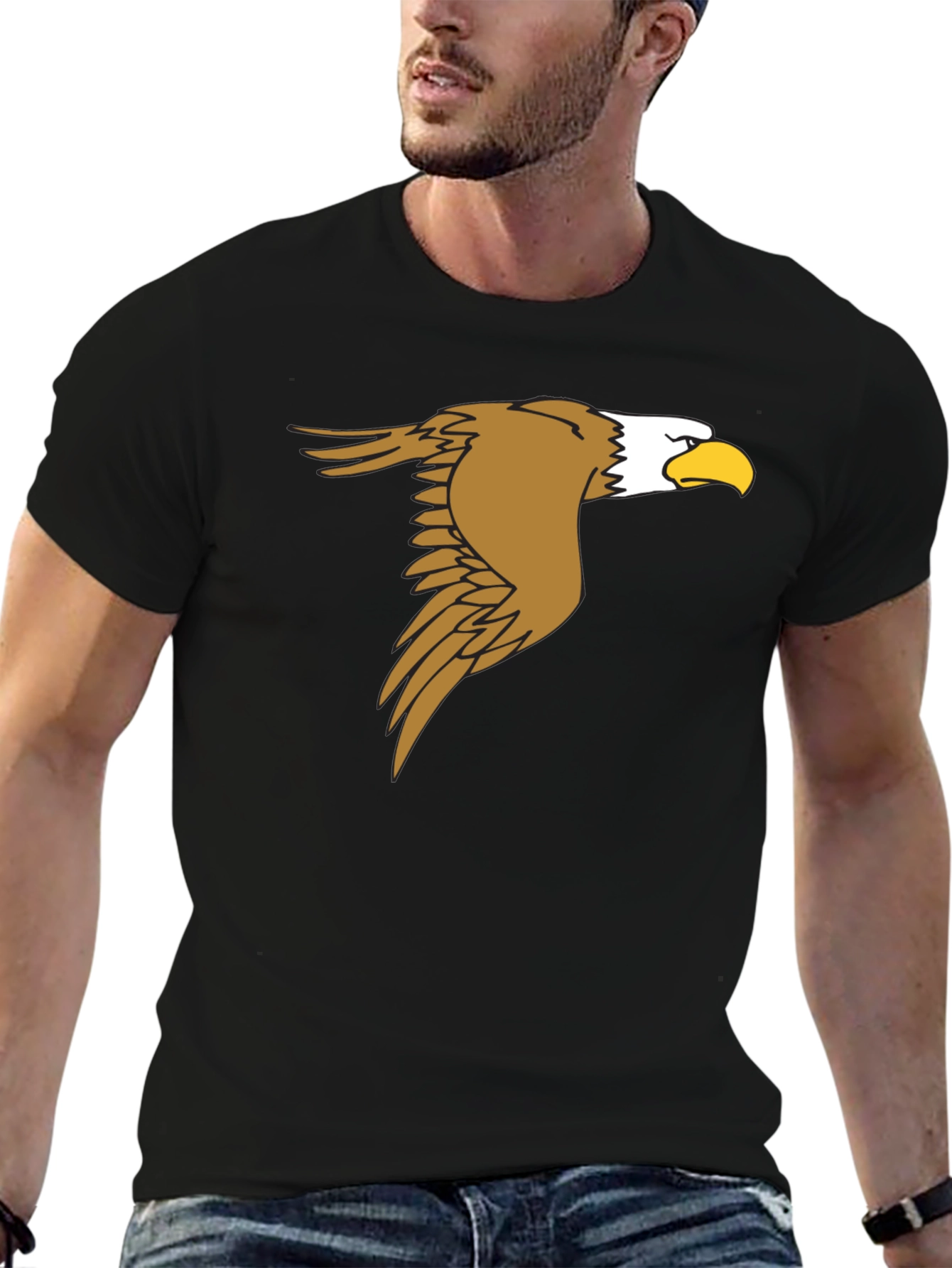 Black Eagle Graphic Black T-Shirt - Men's Fashion Tee view 6