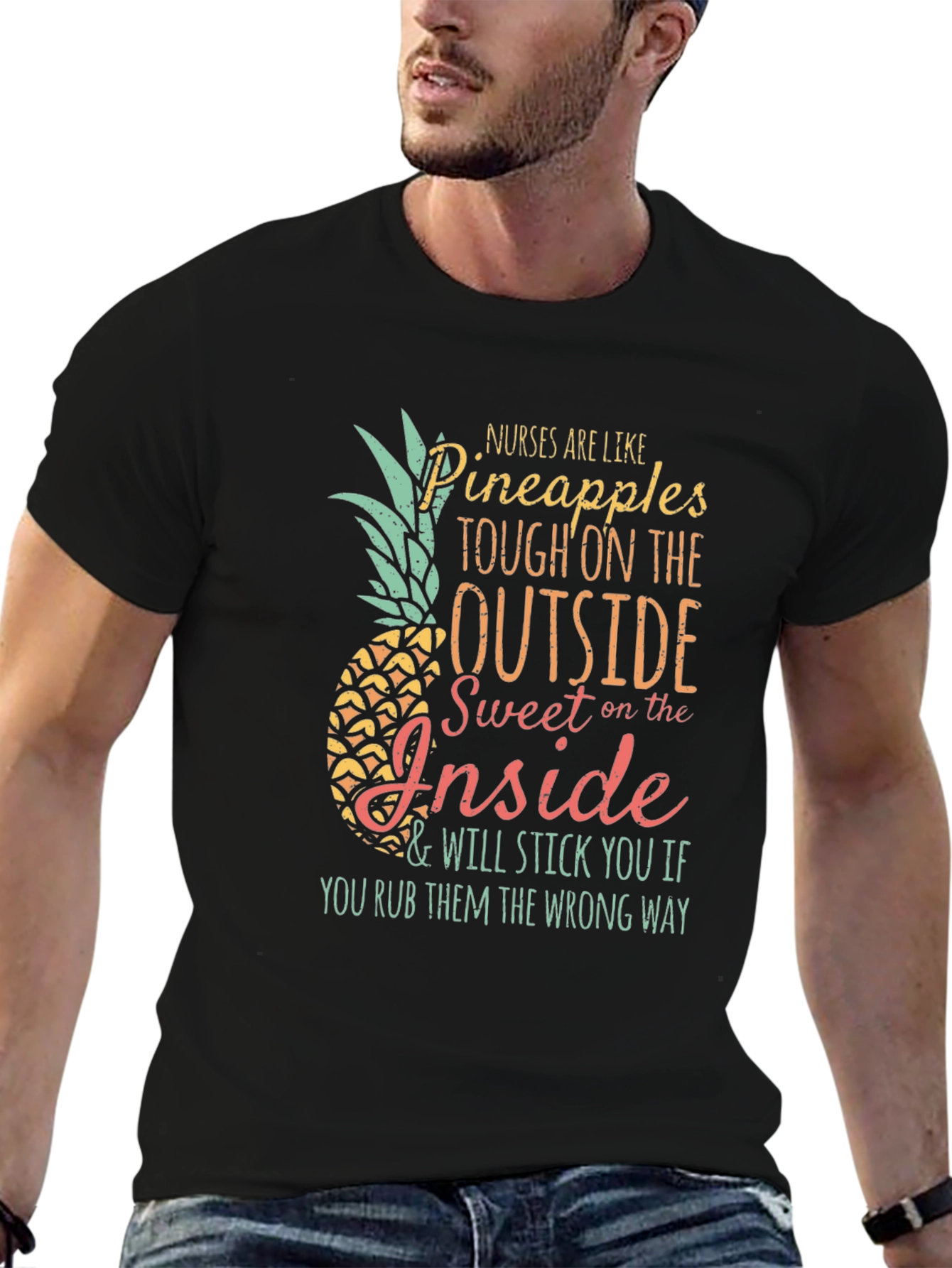 Black Nurses Are Like Pineapples Graphic T-Shirt view 6
