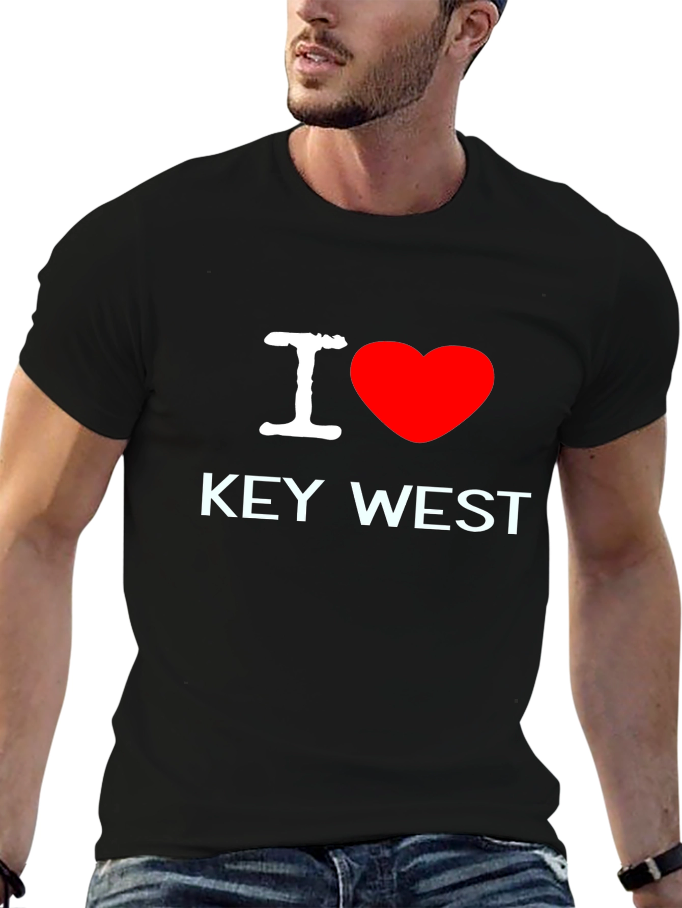 Black I Love Key West Black T-Shirt view 6
