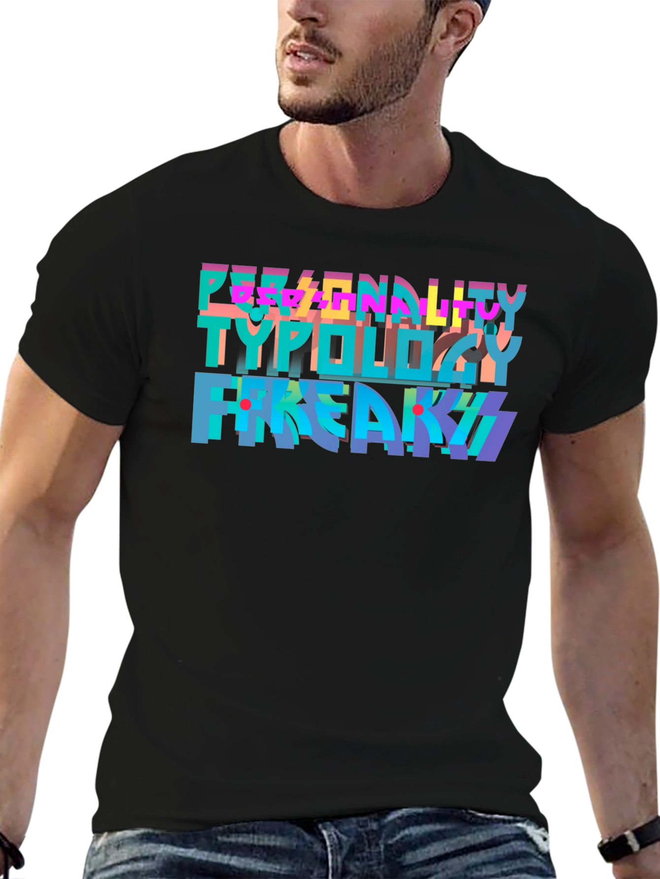 Black Personality Typology T-Shirt - Freaky Tee view 6