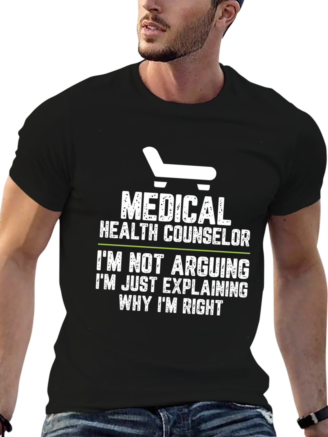Black Medical Health Counselor T-Shirt - Funny Arguing Tee view 6