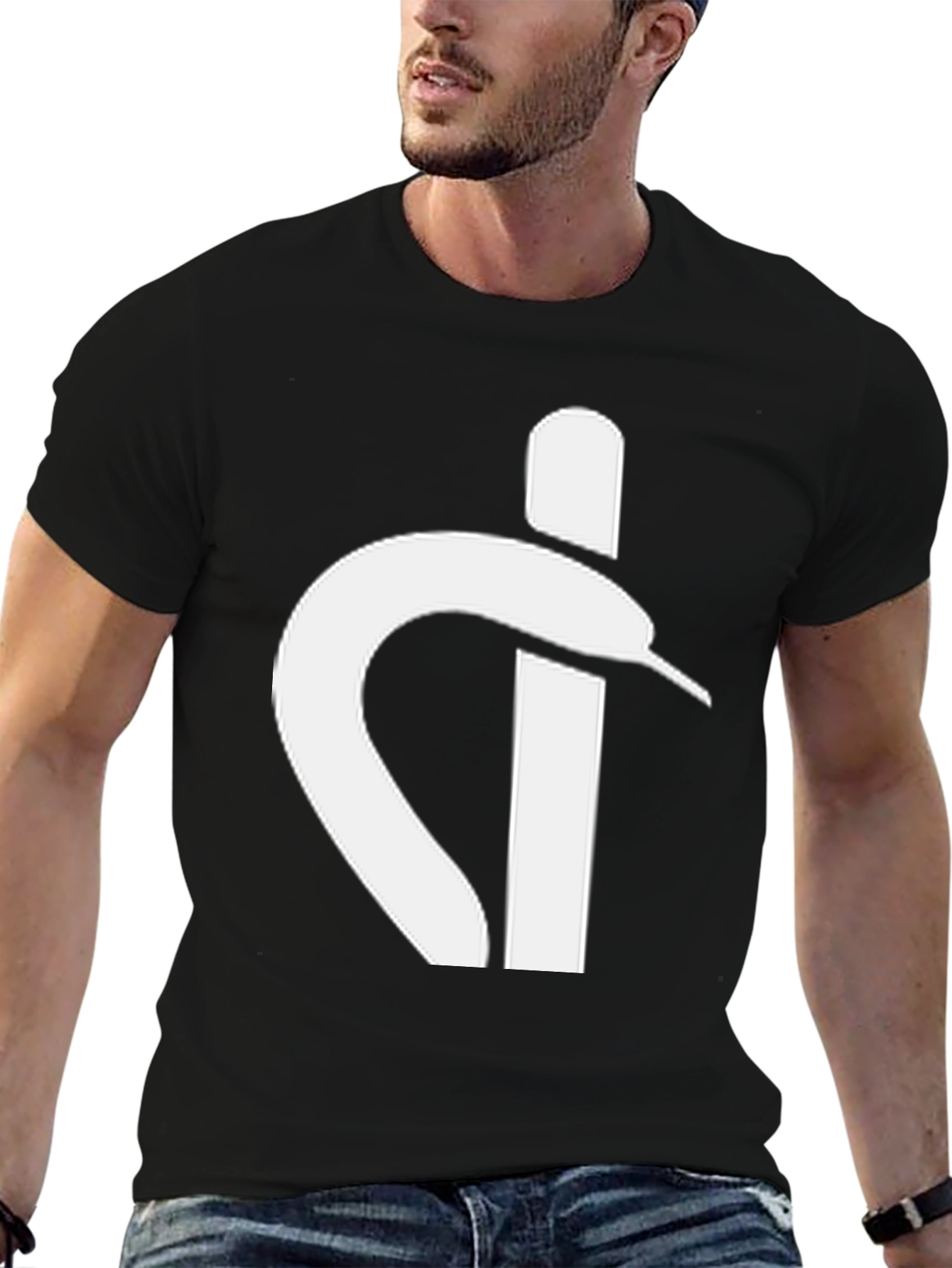 Black Modern Snake T-Shirt - Black Cotton Blend view 6