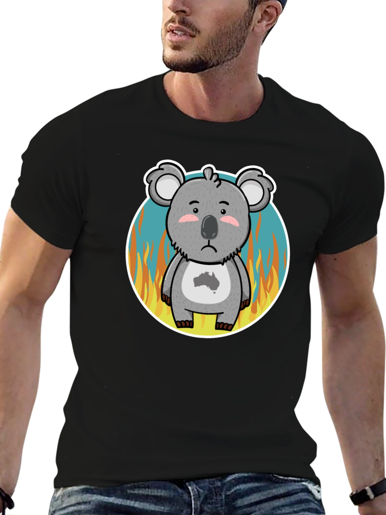 Distressed Koala Australia Bushfire Awareness T-Shirt - 6