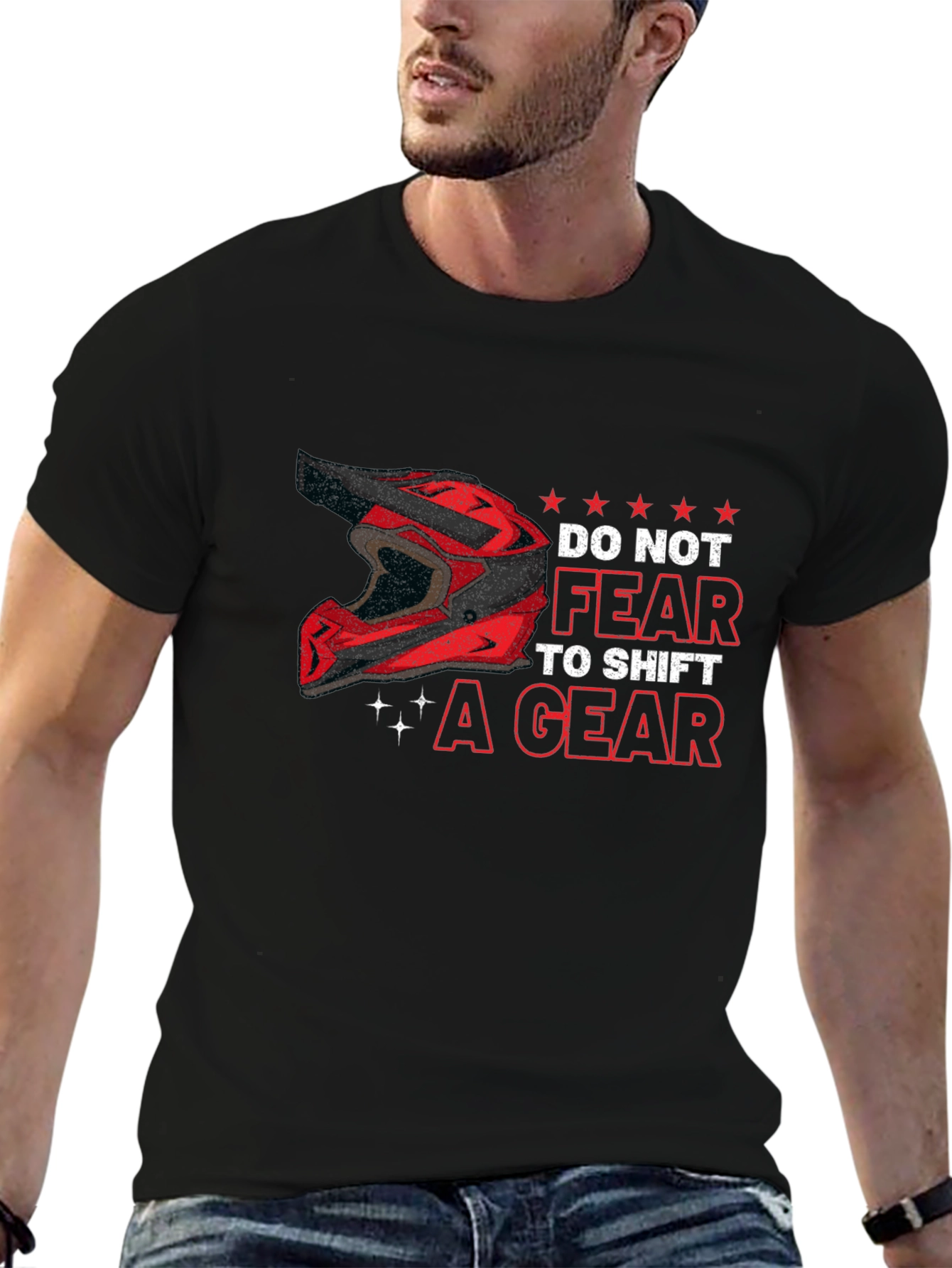 Black Do Not Fear to Shift a Gear Black T-Shirt view 6